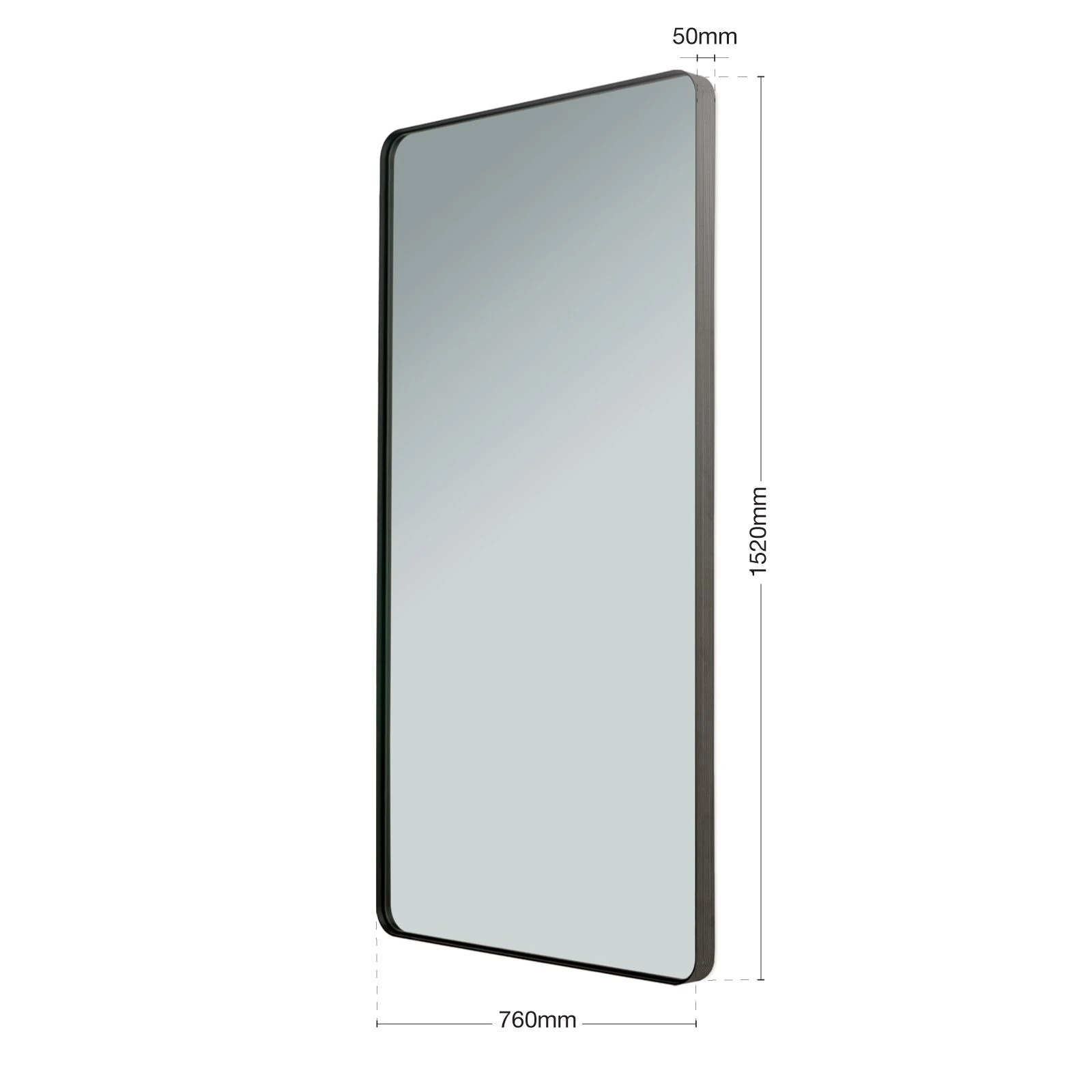 Ogledalo CARLO, 152x76 cm, crno - 7