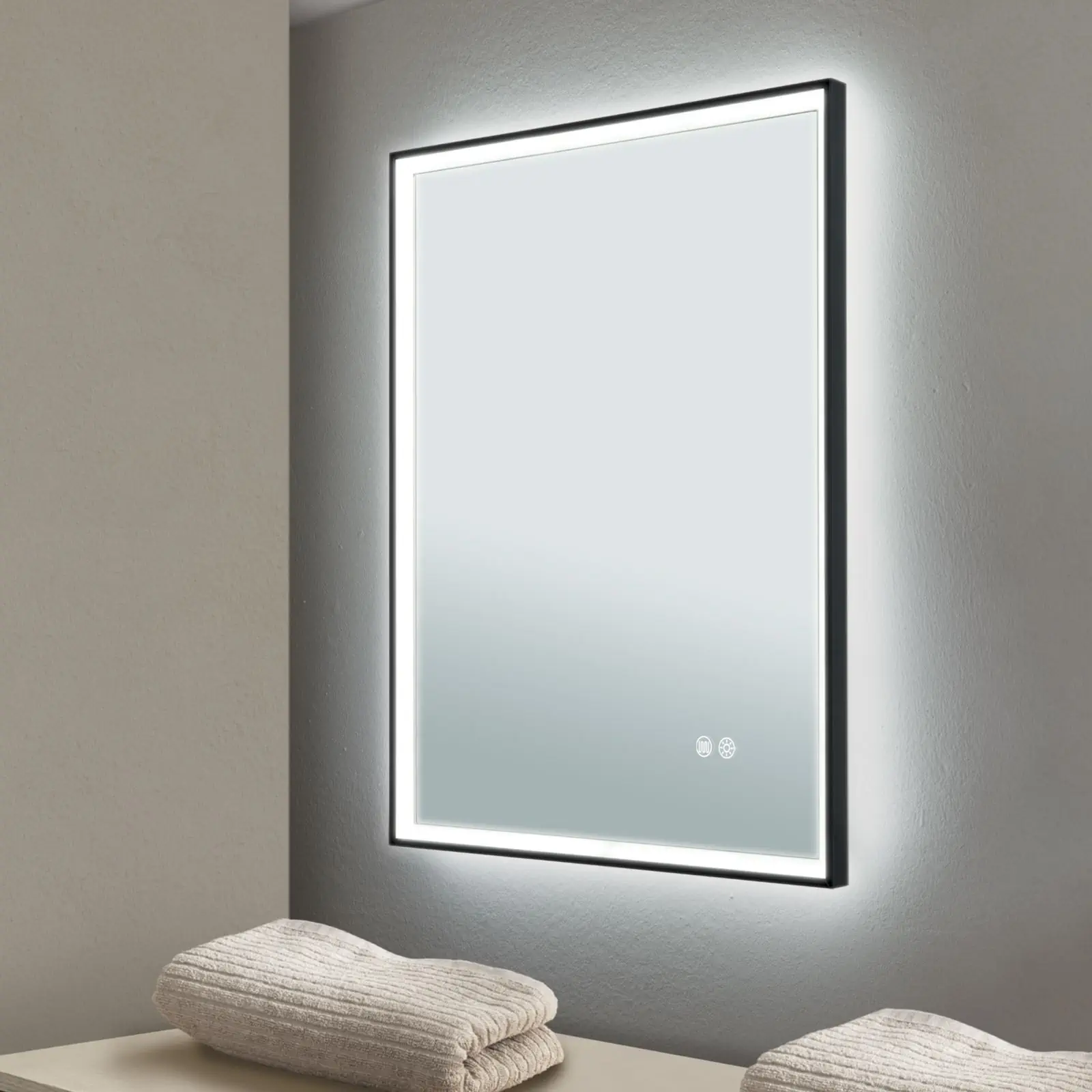 LED ogledalo FRAME, 45x60cm, crno