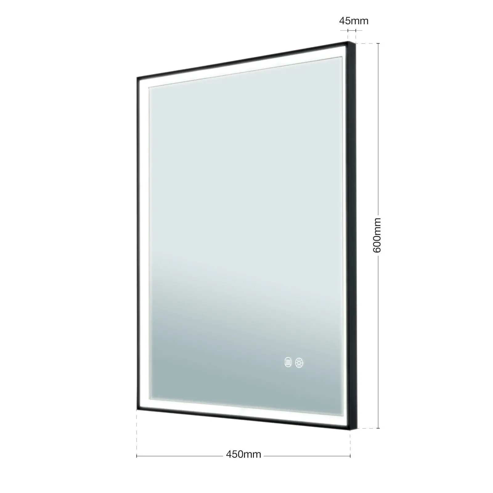 LED ogledalo FRAME, 45x60cm, crno - 7
