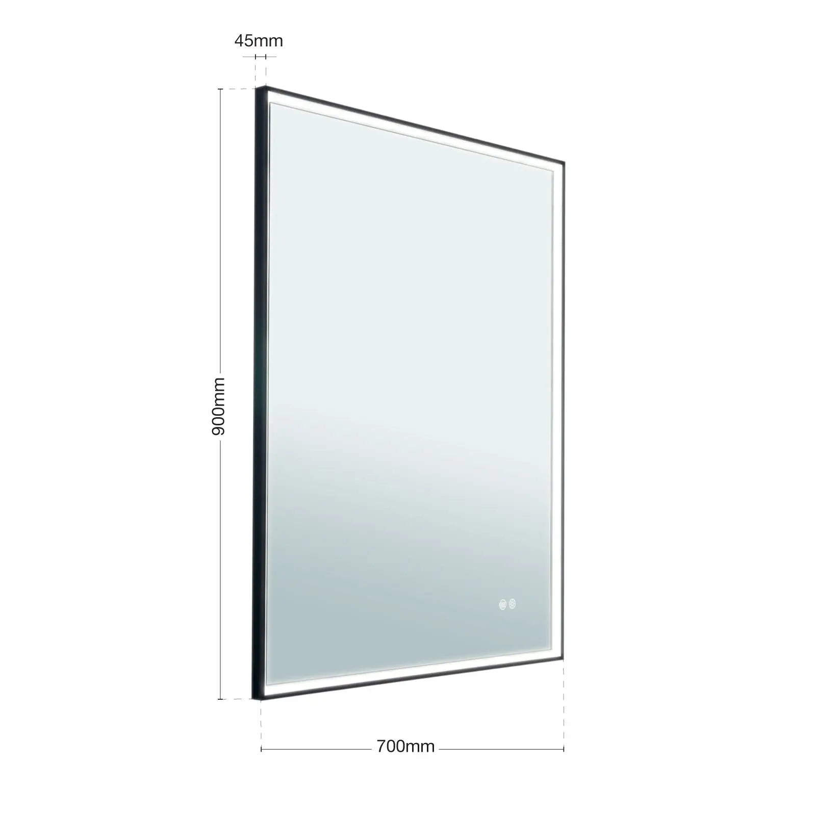 LED ogledalo FRAME, 70x90cm, crno - 7