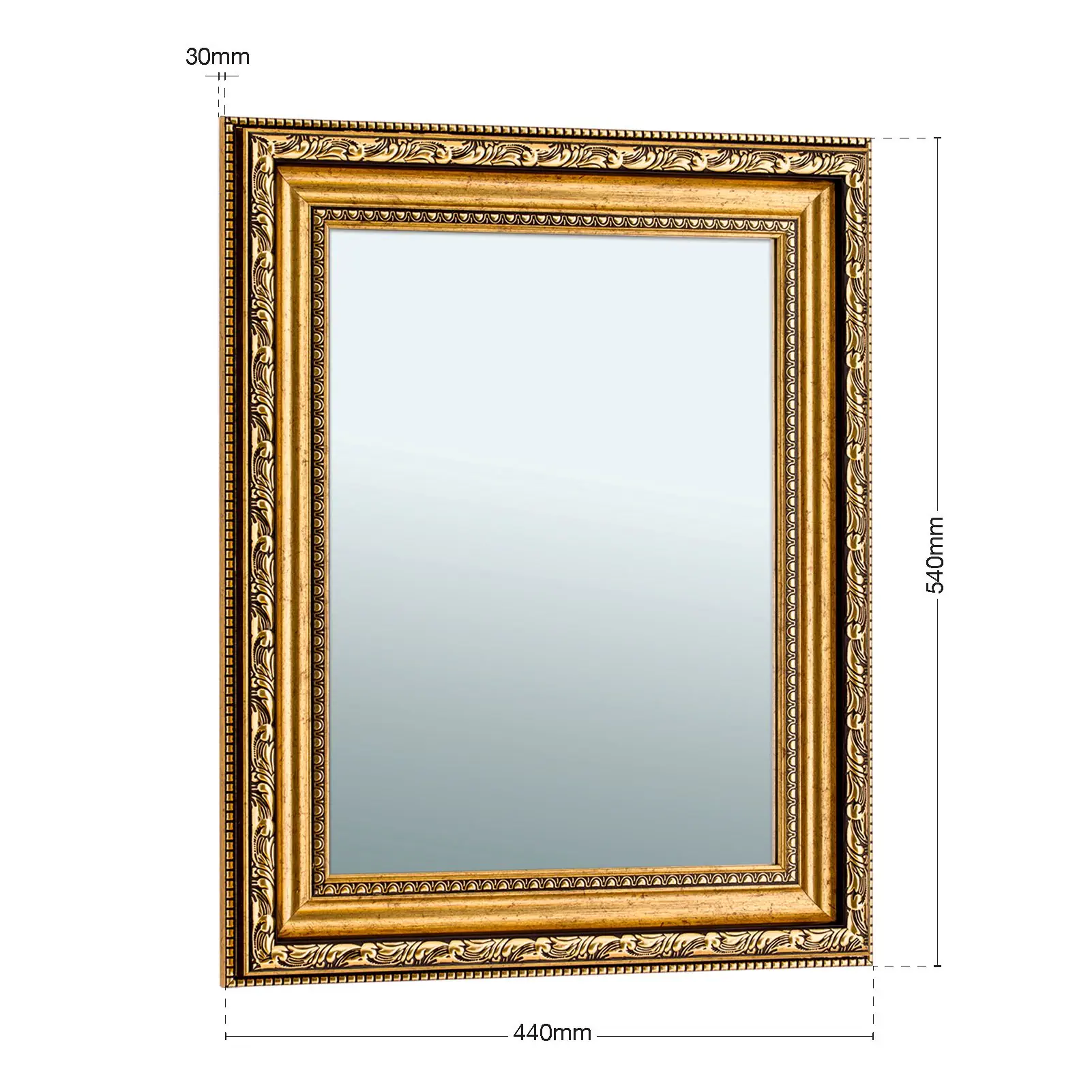 Ogledalo ELISA, 54×44 cm, antik zlato - 6