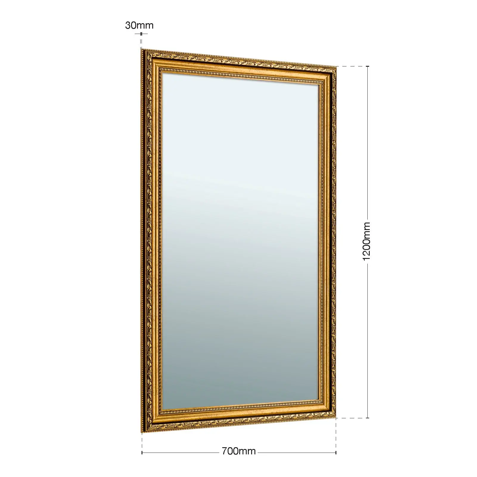 Ogledalo ELISA, 120×70 cm, antik zlato - 6