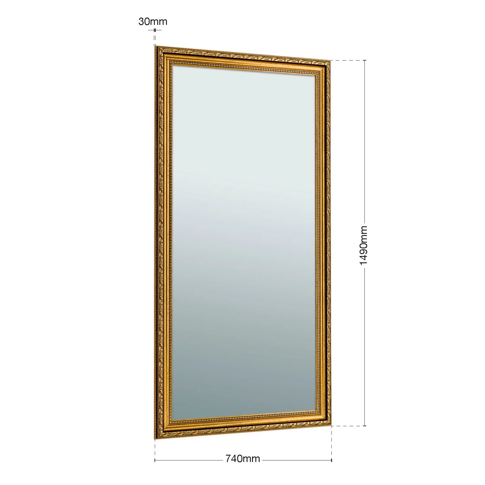 Ogledalo ELISA, 149×74 cm, antik zlato - 6