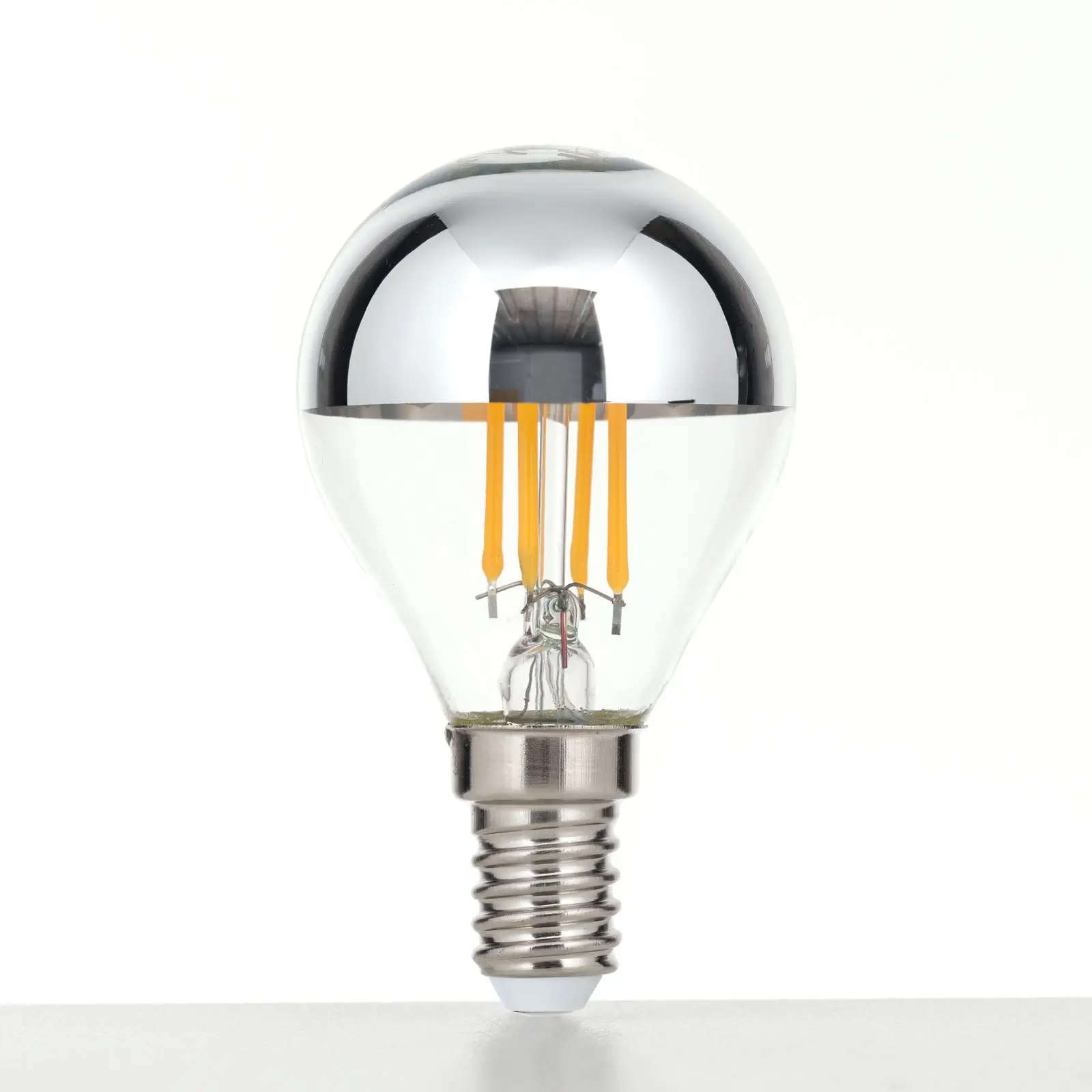 LED sijalica sa ogledalnom glavom u obliku sijalice, E14, 4W, srebrna - 2