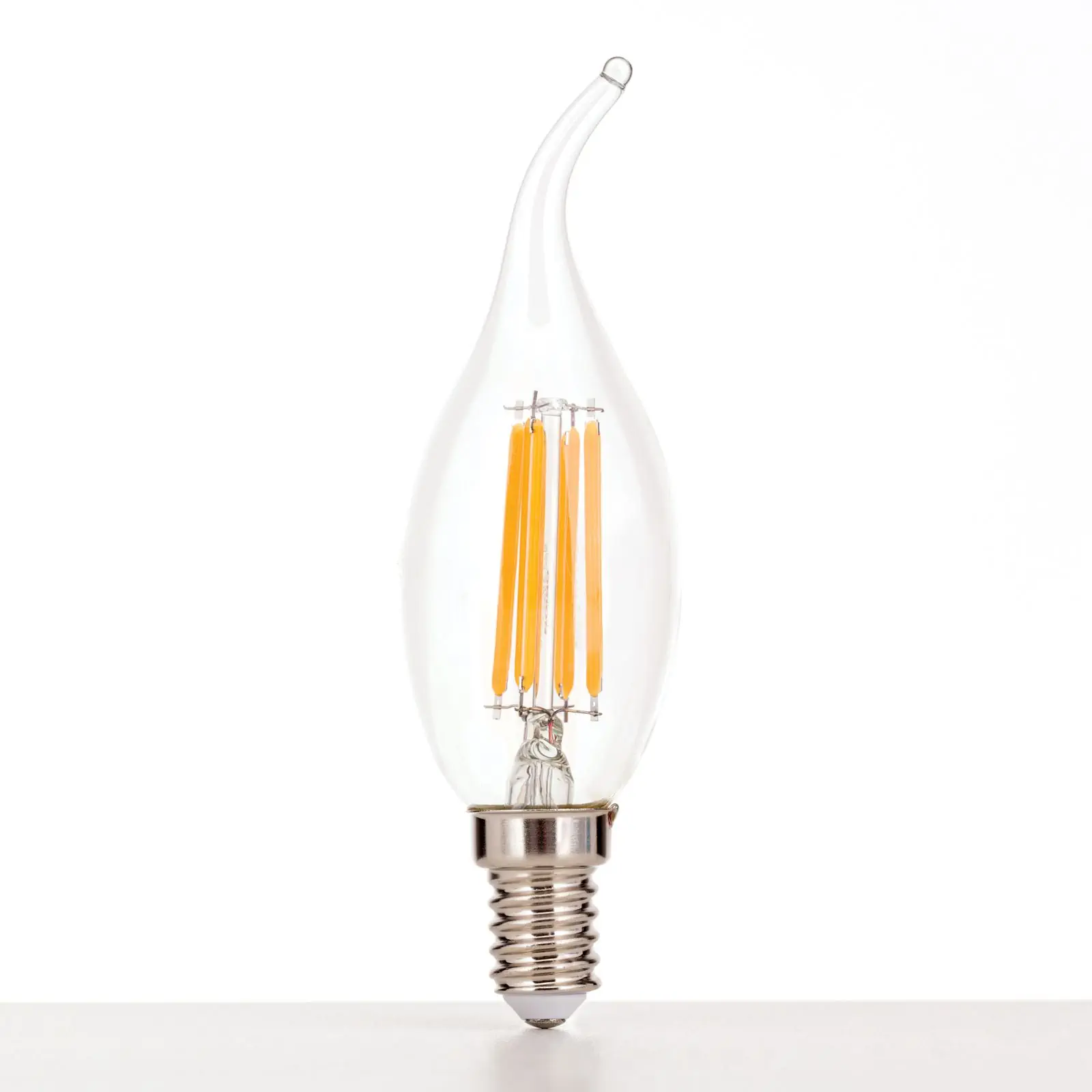 LED sveća „nalet vetra“, E14, 4,5 W, providna - 2