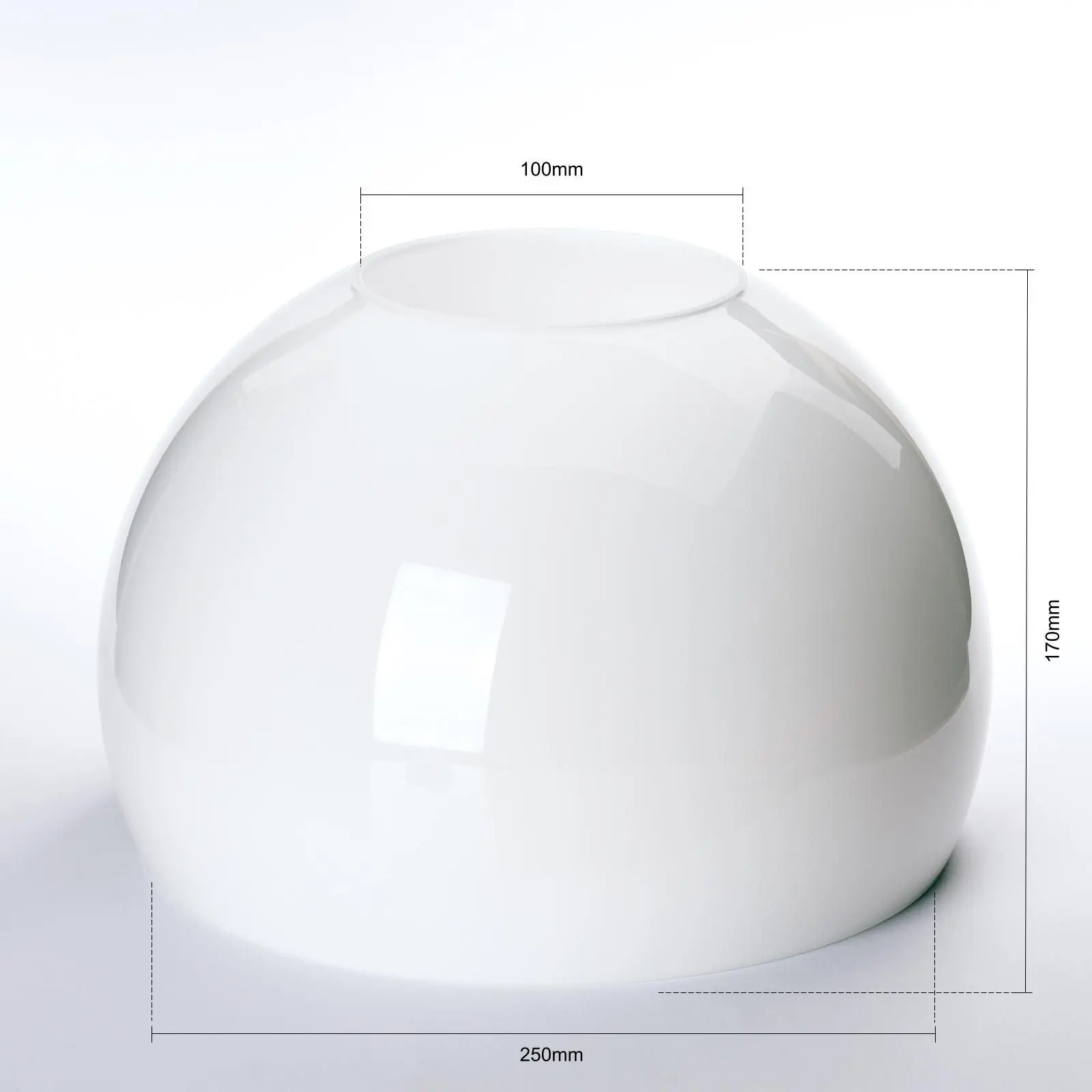 Stakleni abažur 343, Ø 25 cm, opal sjajni - 2