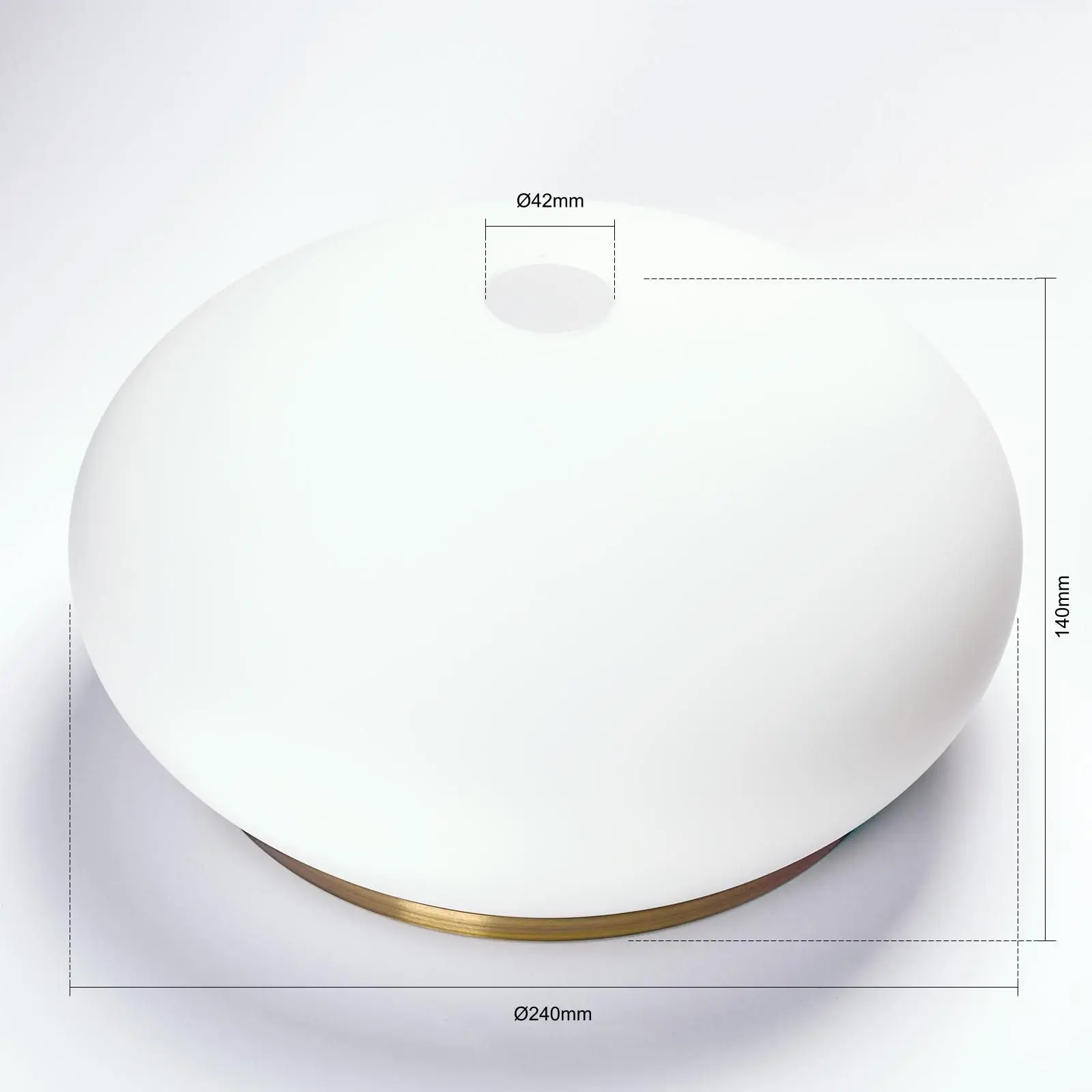 Stakleni abažur EMPIRE 385, Ø 240 mm, opal mat sa patina prstenom - 2