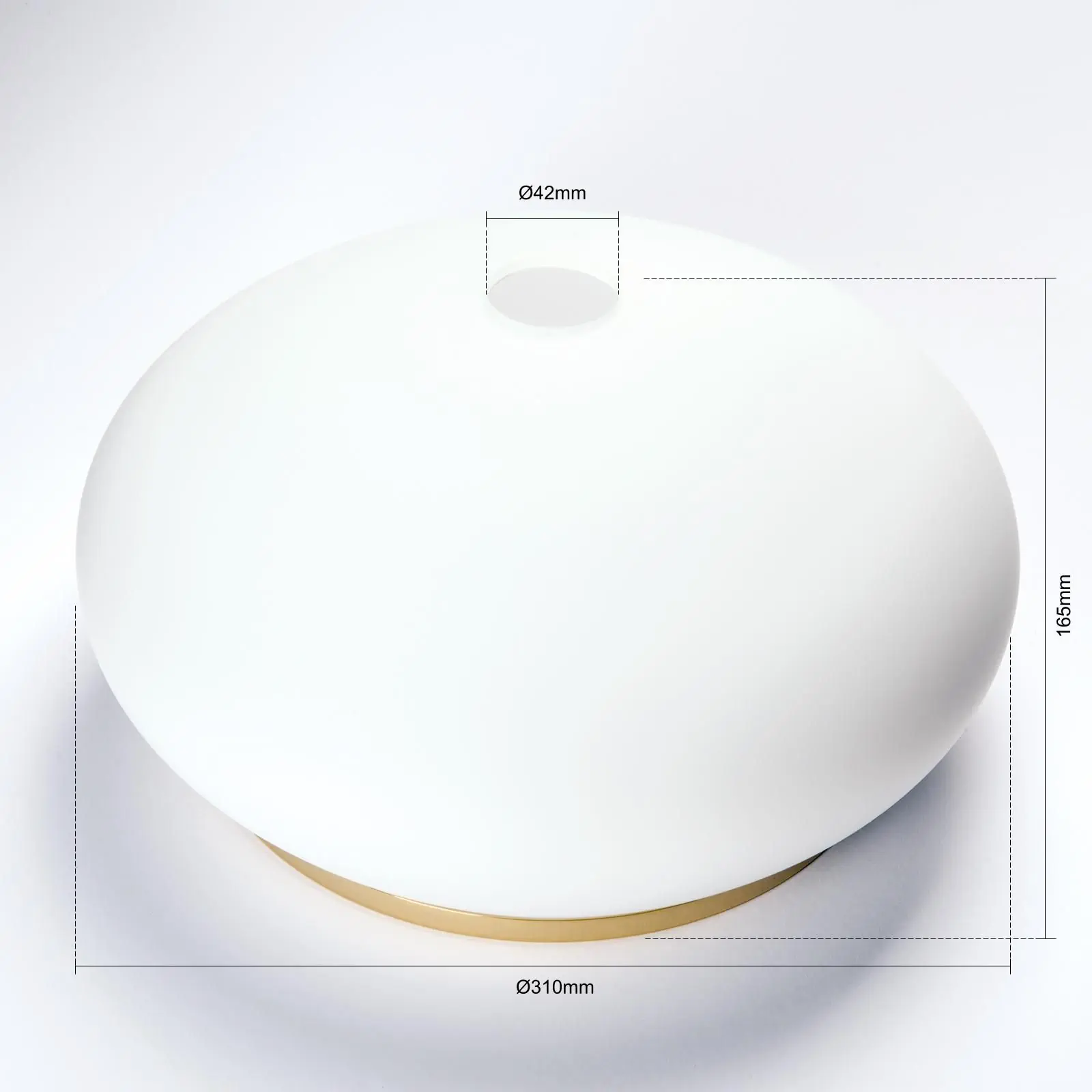 Stakleni abažur EMPIRE 386, Ø 310 mm, opal mat sa zlatnim prstenom - 2