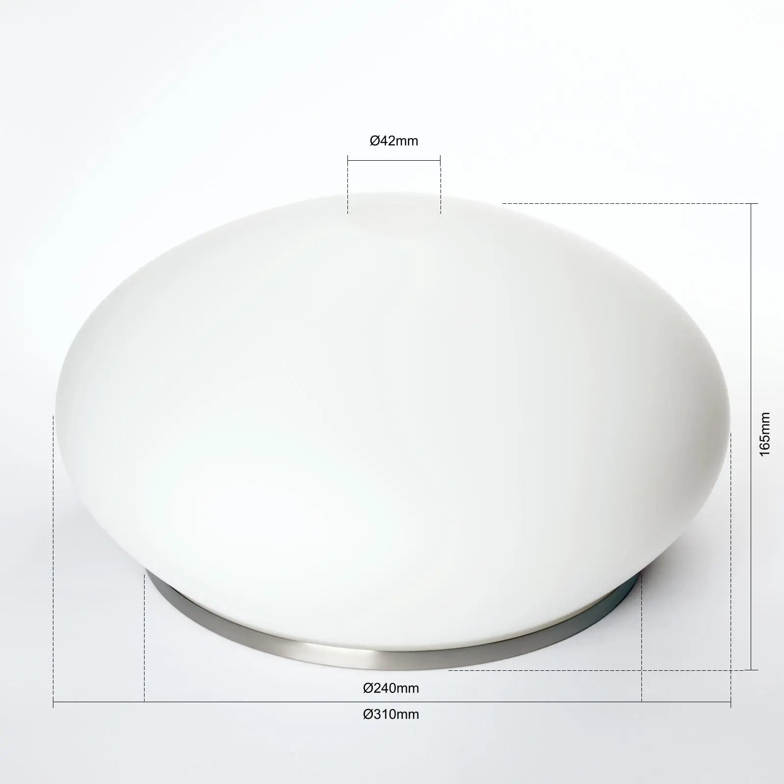 Stakleni abažur EMPIRE 386, Ø 310 mm, opal mat sa saten prstenom - 2