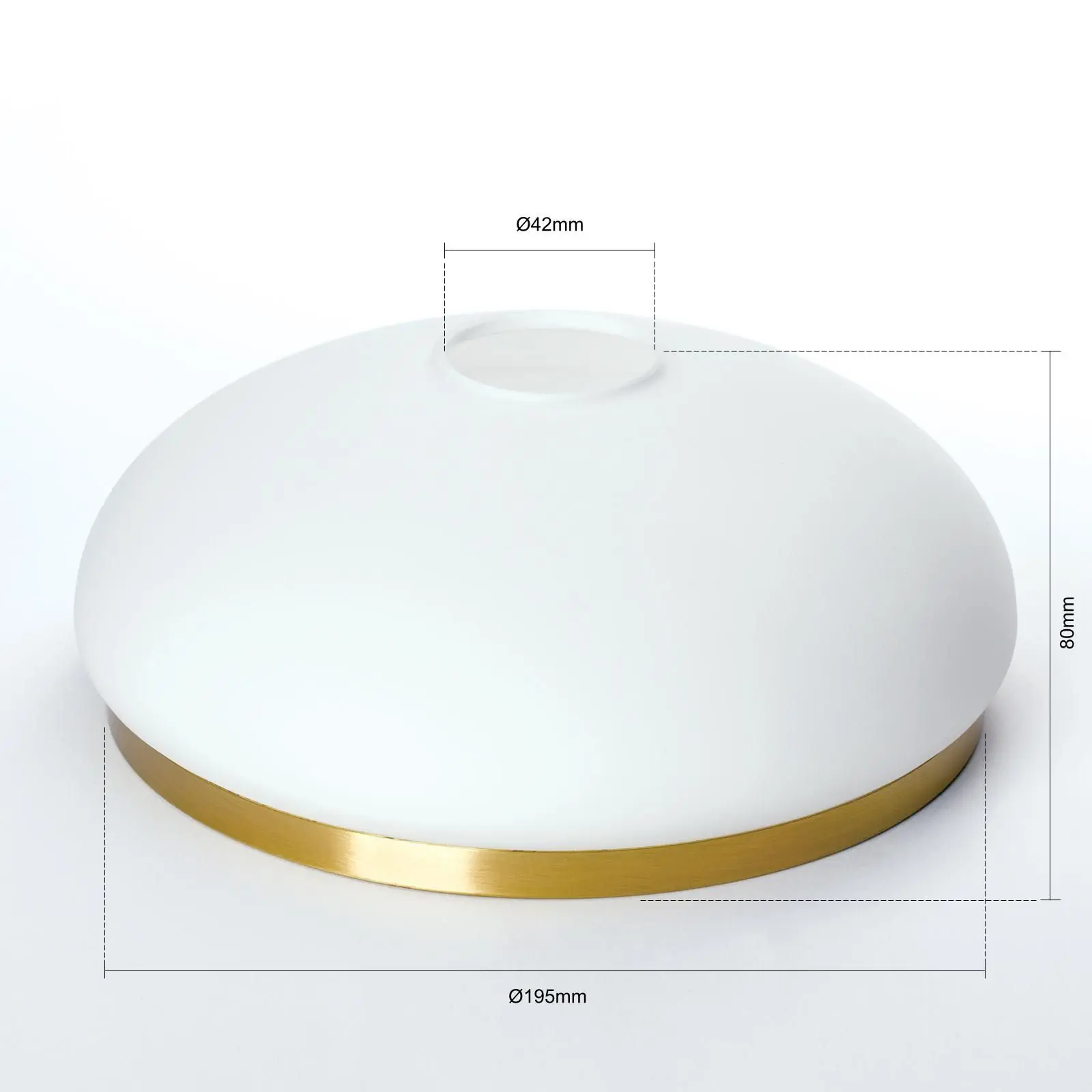 Stakleni abažur LANDHAUS 412, Ø 195 mm, opal mat sa mesinganim prstenom - 2