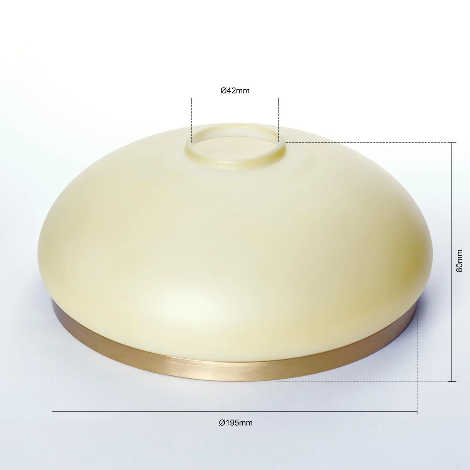 Stakleni abažur LANDHAUS 412, Ø 195 mm, šampanj mat sa mesinganim prstenom - 2