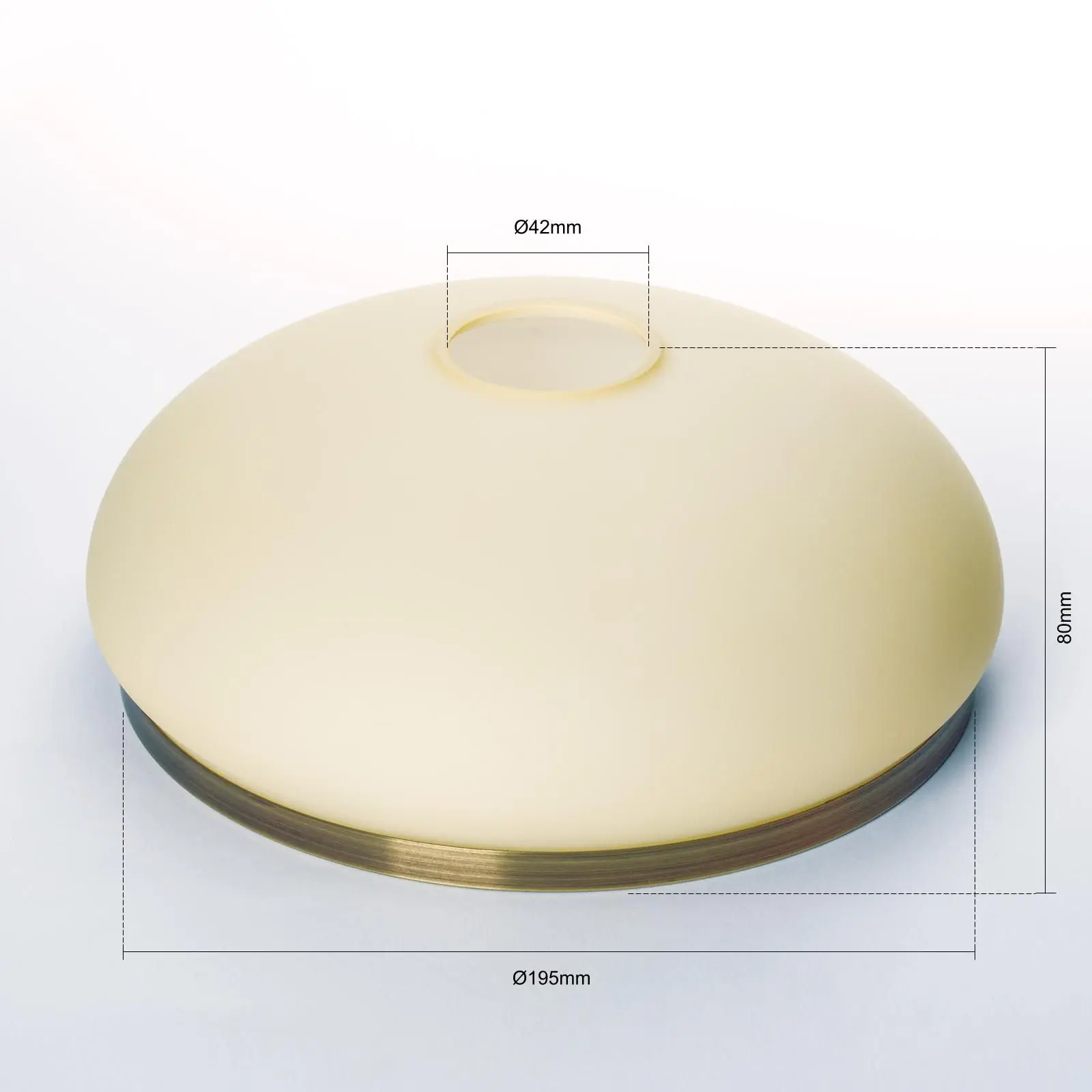 Stakleni abažur LANDHAUS 412, Ø 195 mm, šampanj mat sa patina prstenom - 2