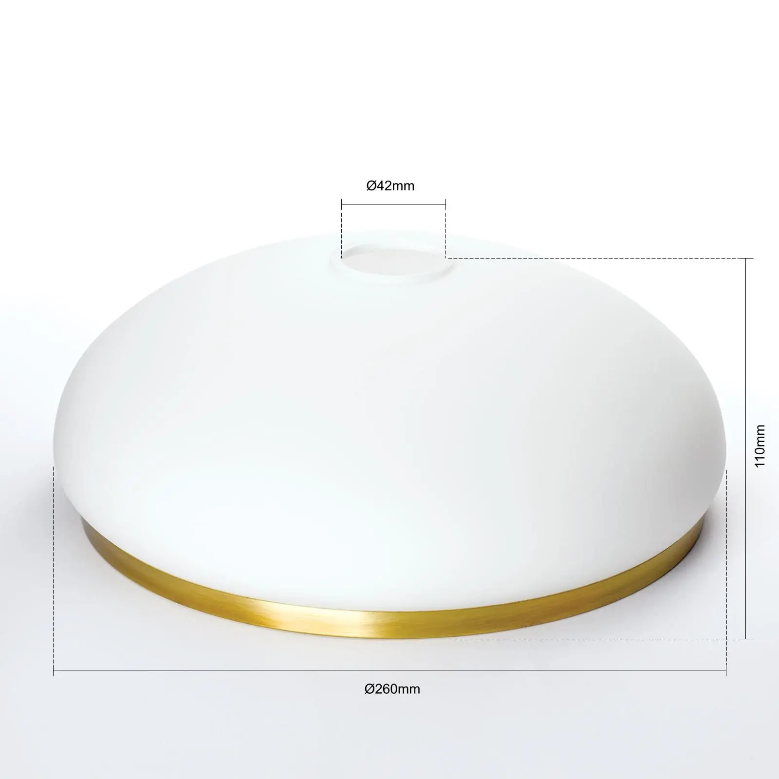 Stakleni abažur LANDHAUS 413, Ø 260 mm, opal mat sa mesinganim prstenom - 2