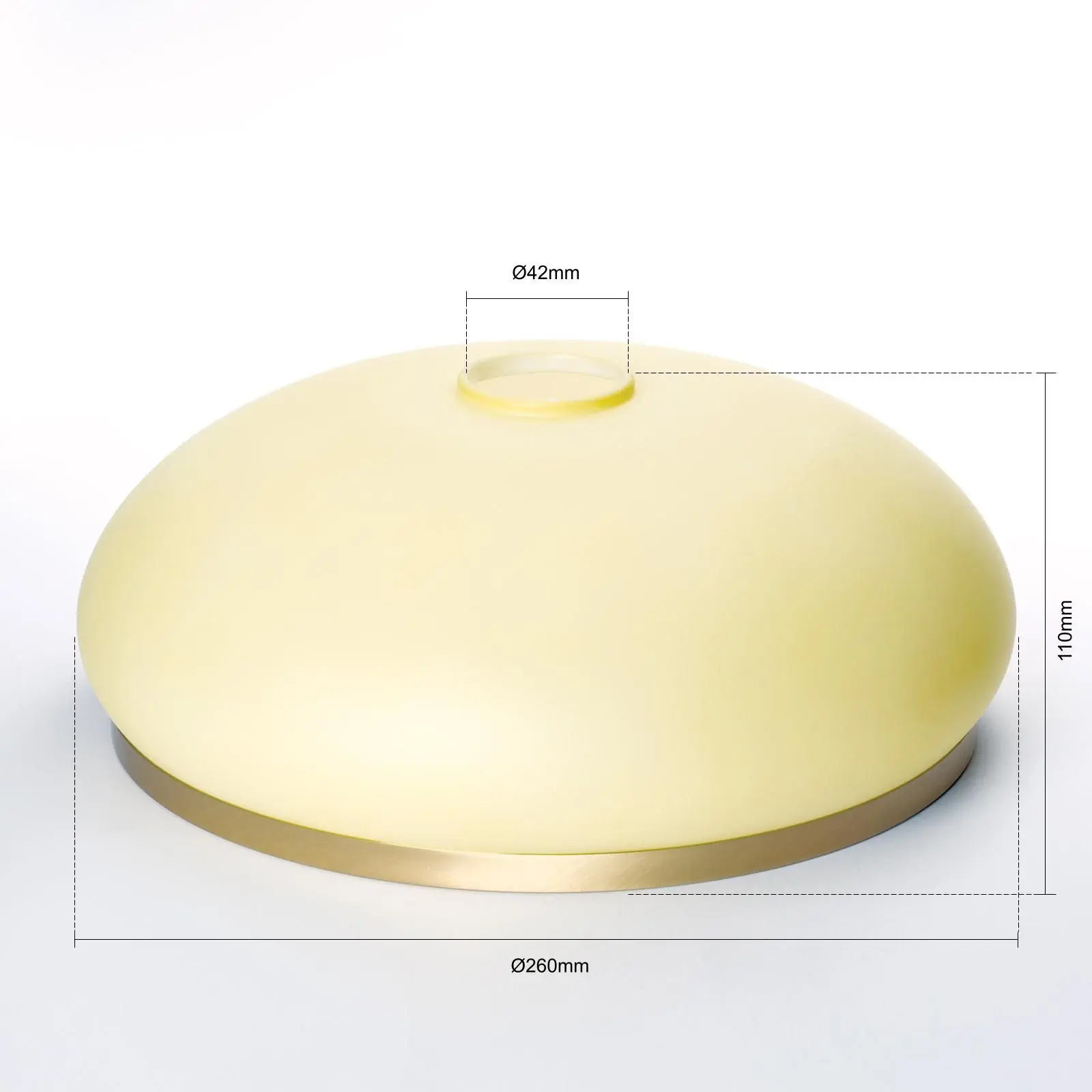 Stakleni abažur LANDHAUS 413, Ø 260 mm, šampanj mat sa mesinganim prstenom - 2
