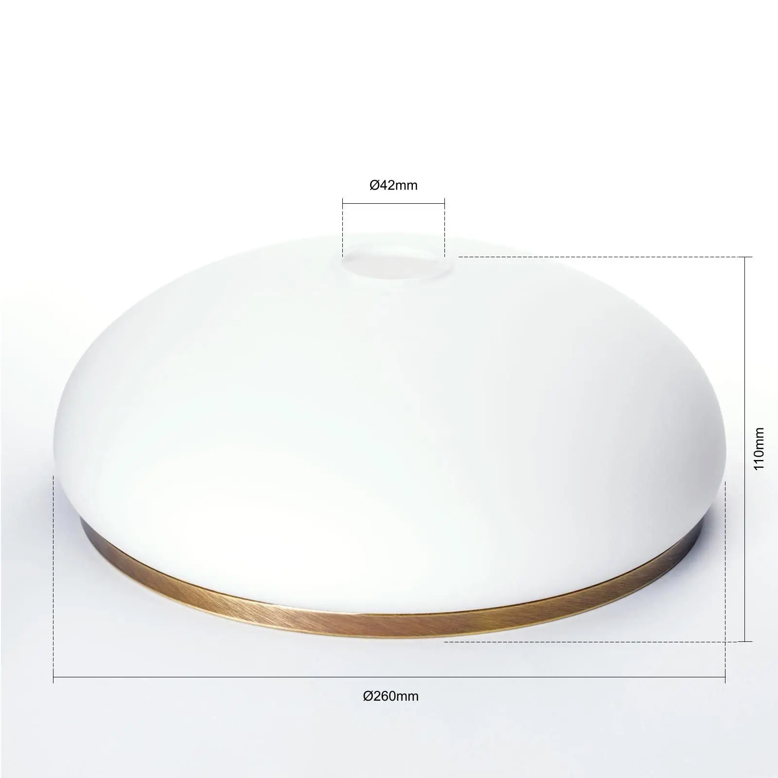 Stakleni abažur LANDHAUS 413, Ø 260 mm, opal mat sa patina prstenom - 2