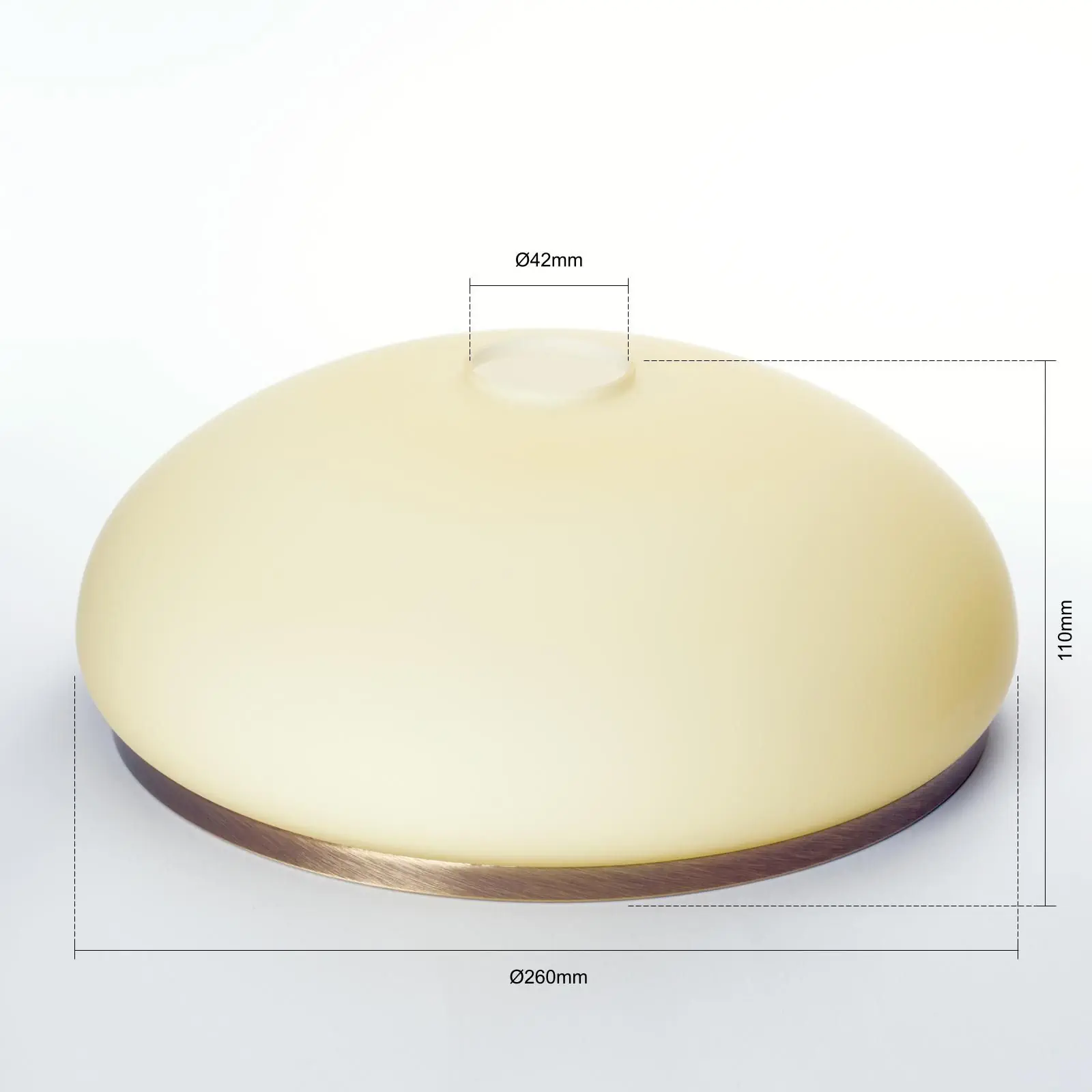 Stakleni abažur LANDHAUS 413, Ø 260 mm, šampanj mat sa patina prstenom - 2