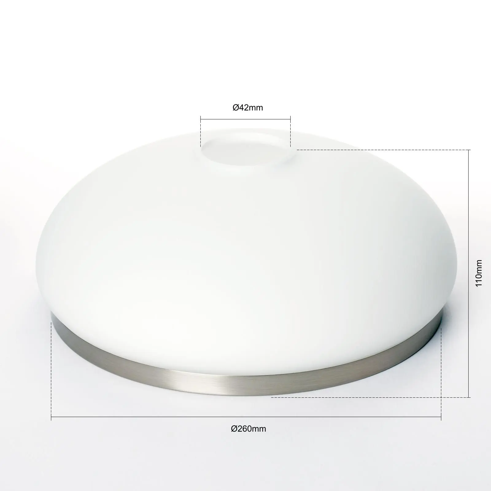 Stakleni abažur LANDHAUS 413, Ø 260 mm, opal mat sa saten prstenom - 2