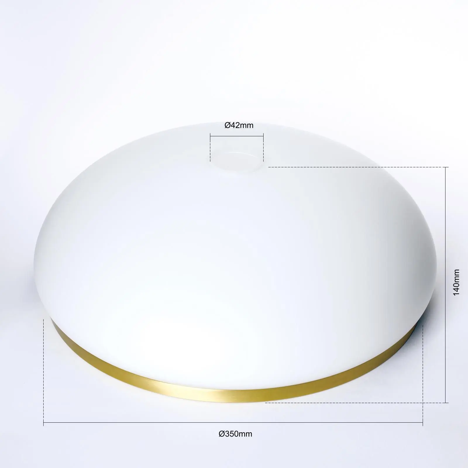 Stakleni abažur LANDHAUS 414, Ø 350 mm, opal mat sa mesinganim prstenom - 2