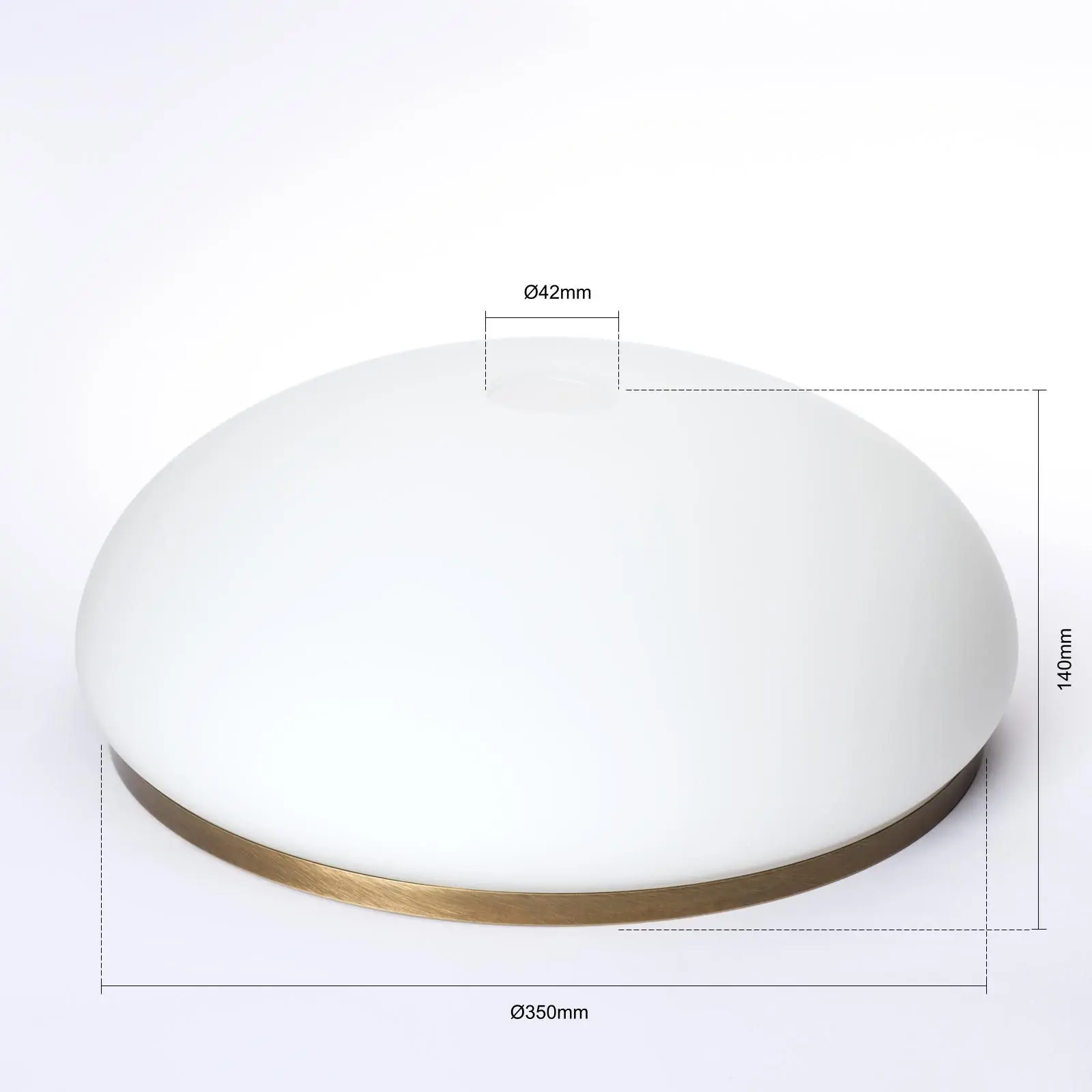 Stakleni abažur LANDHAUS 414, Ø 350 mm, opal mat sa patina prstenom - 2