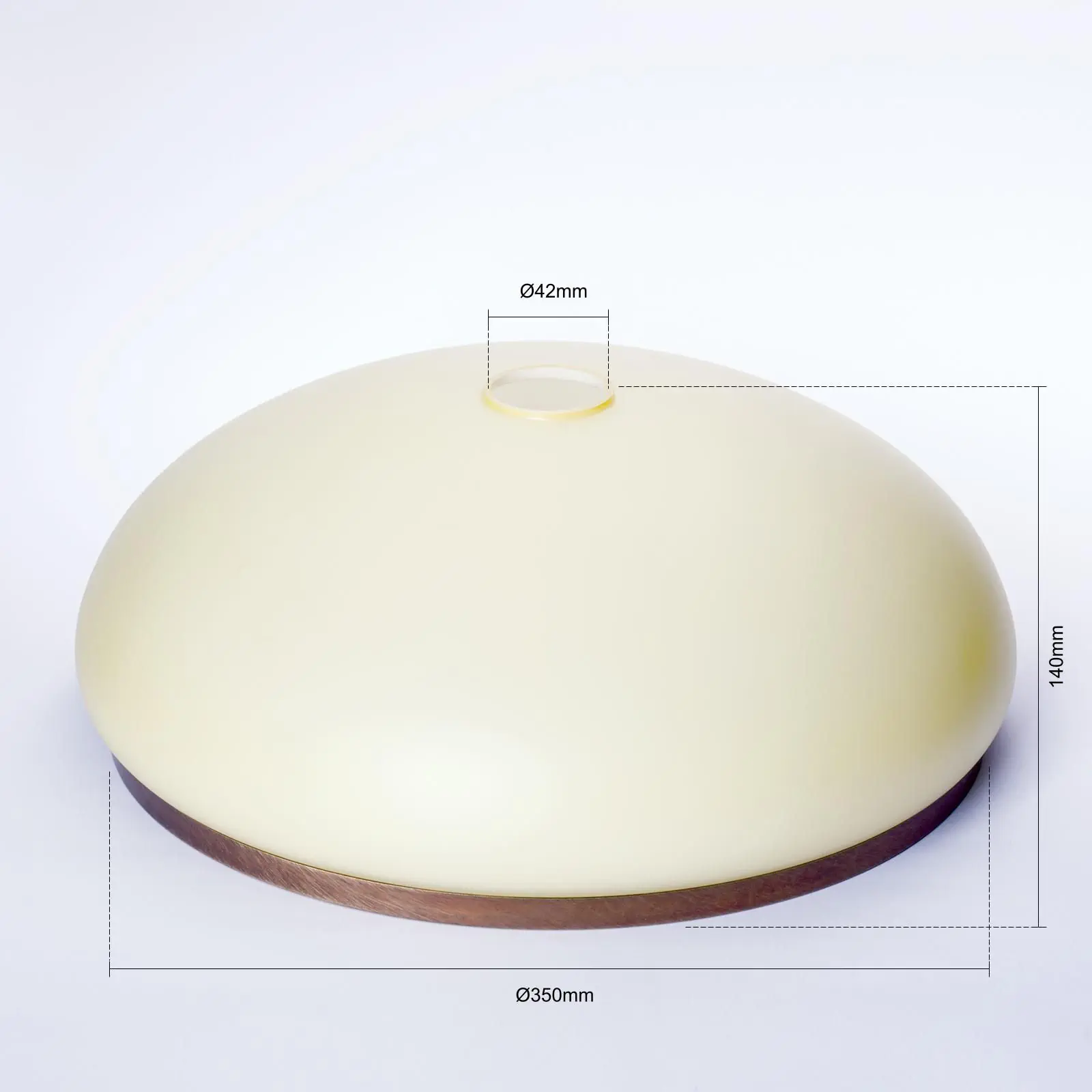 Stakleni abažur LANDHAUS 414, Ø 350 mm, šampanj mat sa patina prstenom - 2