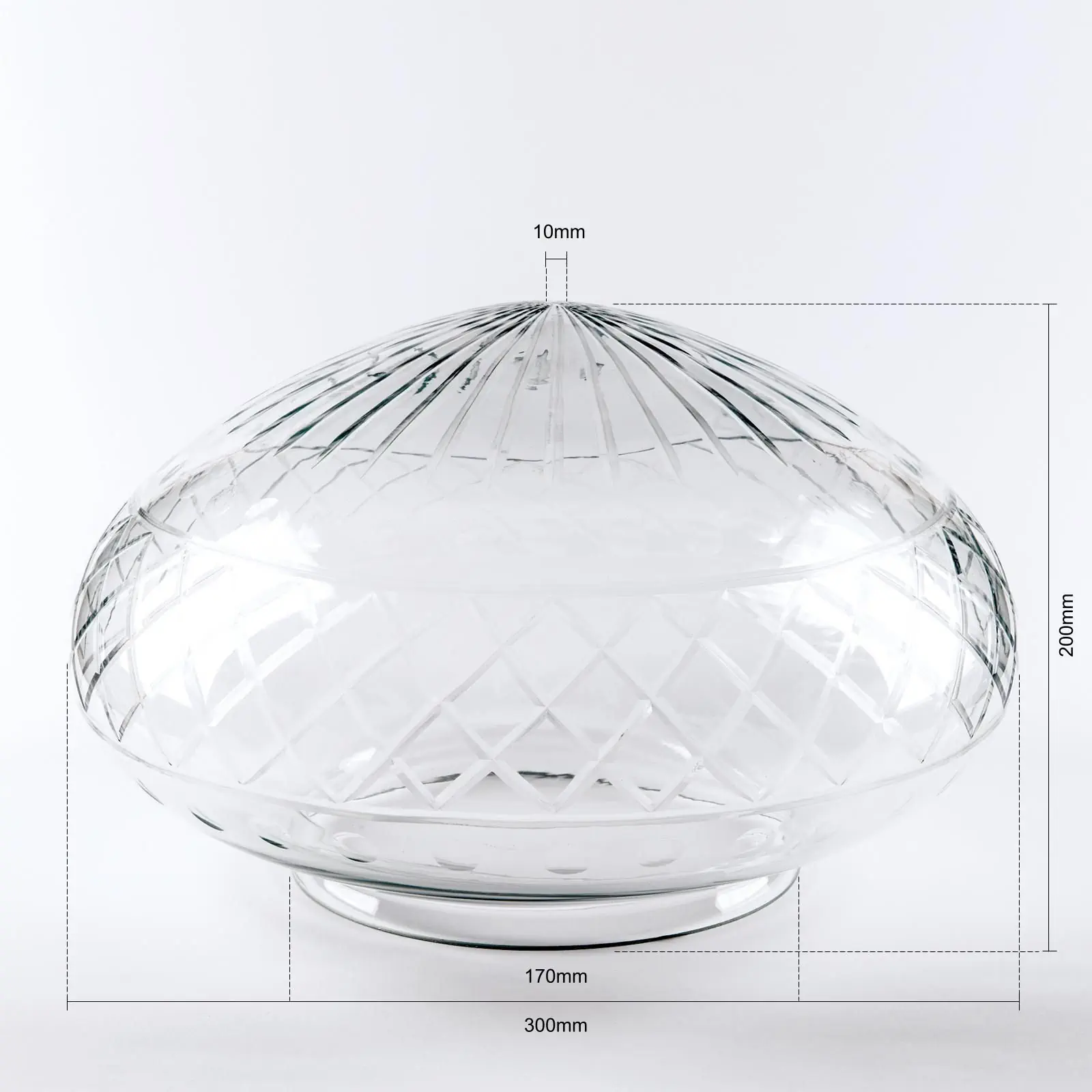 Stakleni abažur BUDAPEST 416, Ø 300 mm, transparentno polirano dekor - 2