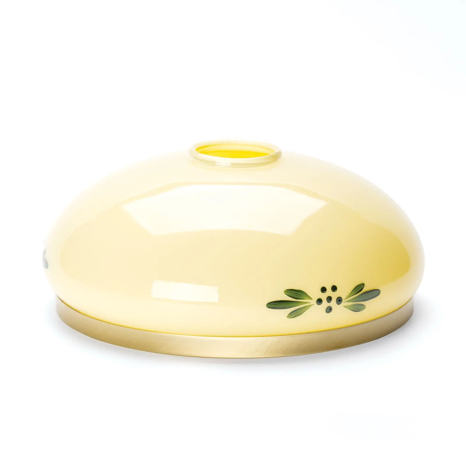 Stakleni abažur 418, Ø 210 mm, šampanjac zelena sa mesinganim prstenom - 1