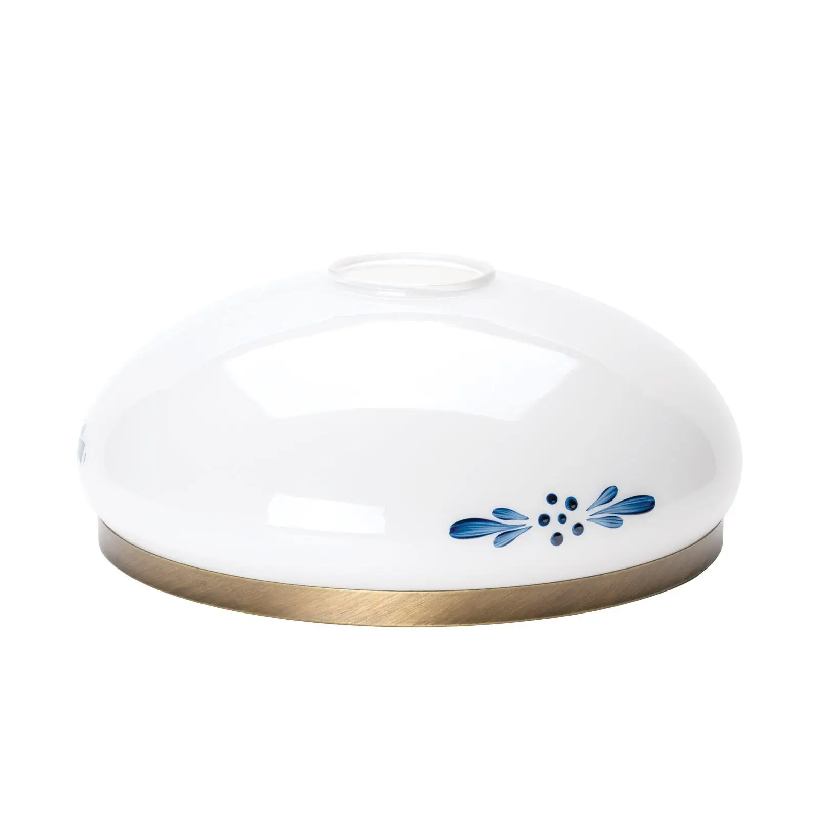 Stakleni abažur 418, Ø 210 mm, opal-sjajni/plava sa patina prstenom - 2