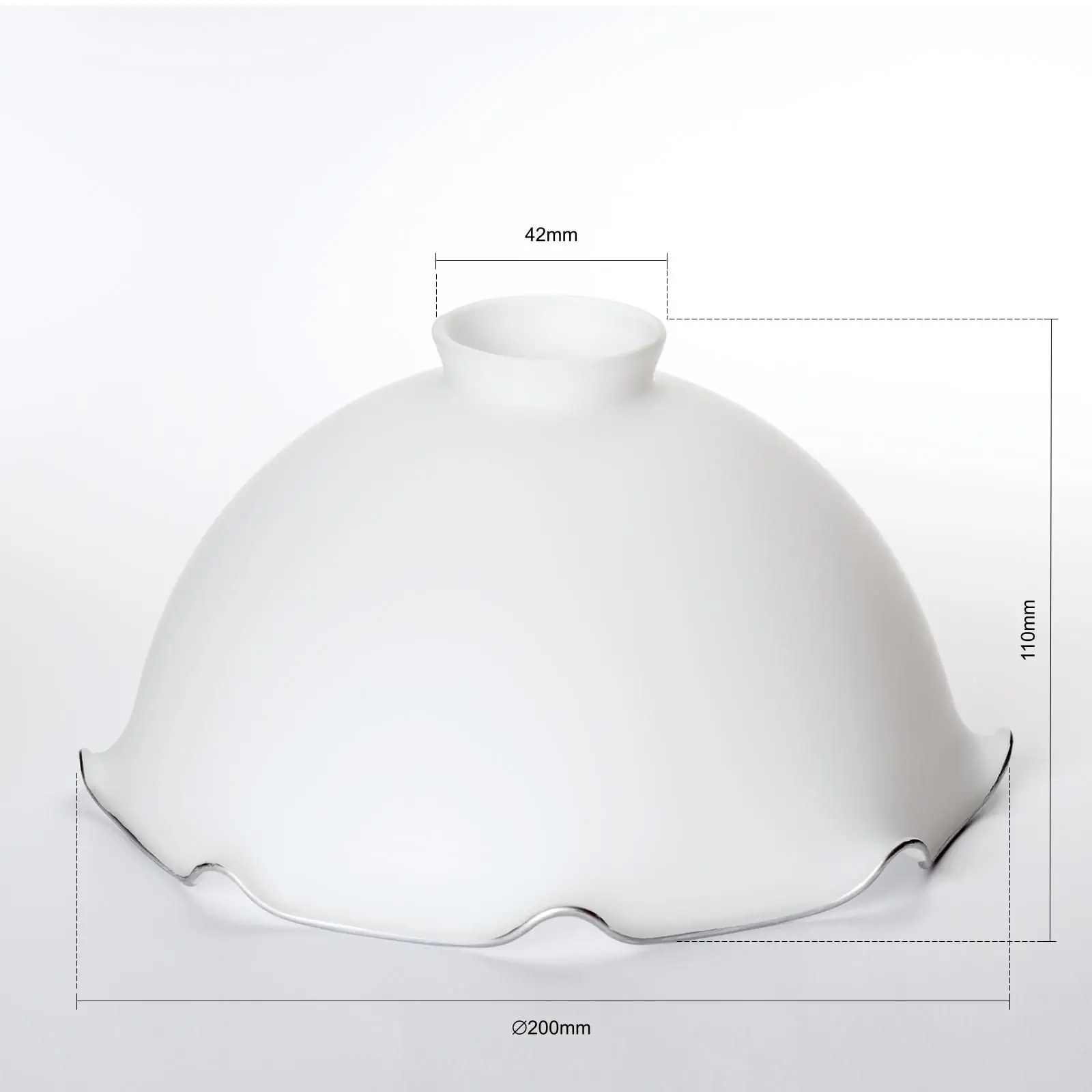 Stakleni abažur LANDHAUS 429, Ø 200 mm, opal mat sa srebrnim obodom - 2