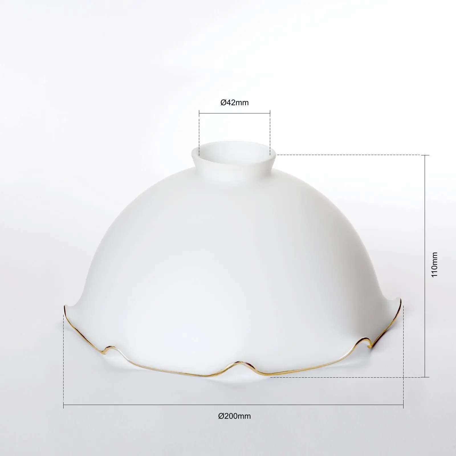 Stakleni abažur LANDHAUS 429, Ø 200 mm, opal mat sa zlatnim obodom - 2