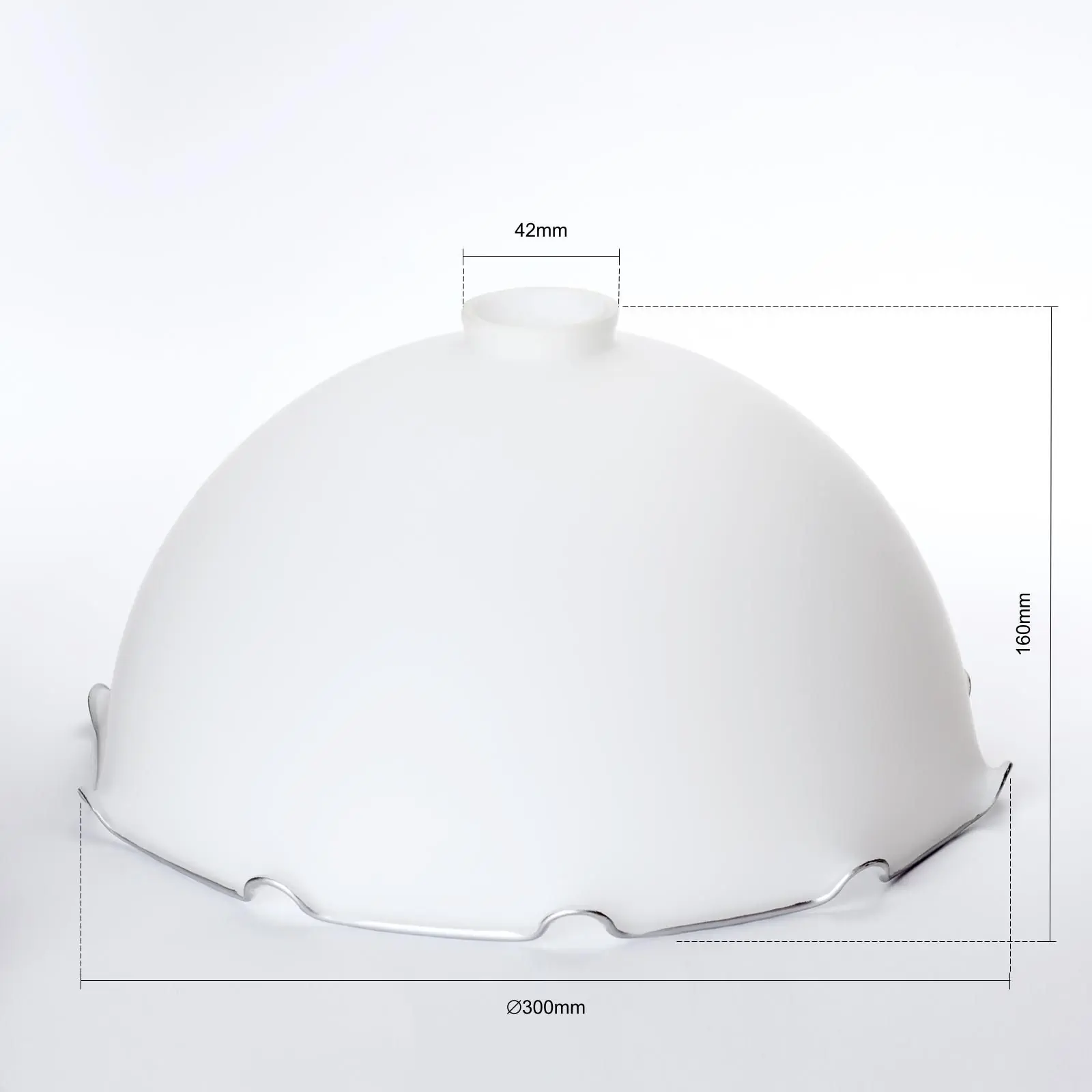 Stakleni abažur LANDHAUS 430, Ø 300 mm, opal mat sa srebrnim prstenom - 2