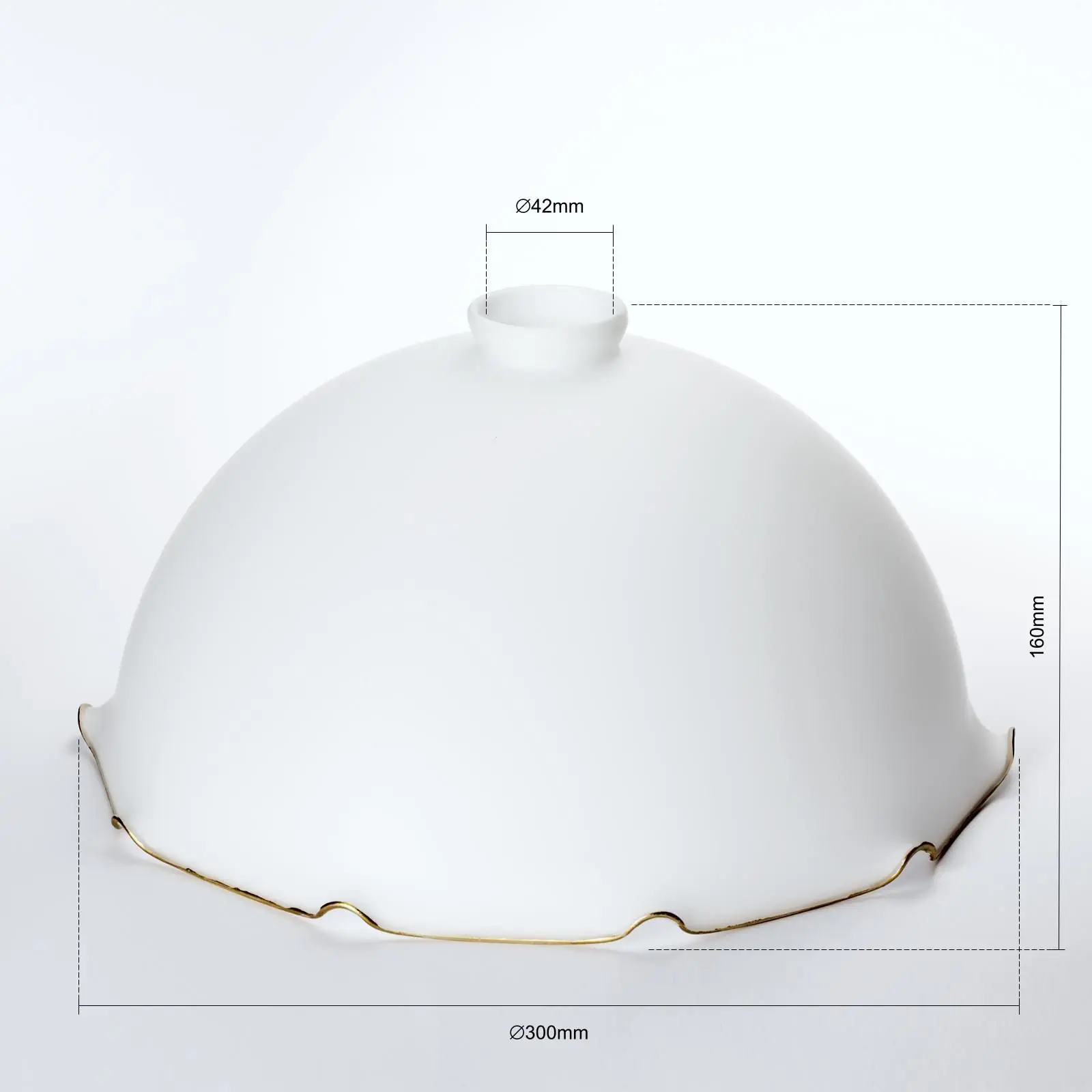 Stakleni abažur LANDHAUS 430, Ø 300 mm, opal mat sa zlatnim obodom - 2