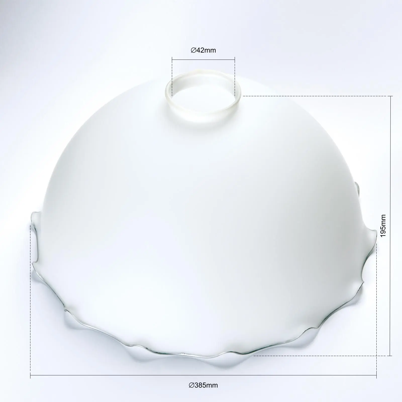 Stakleni abažur LANDHAUS 431, Ø 385 mm, opal mat sa srebrnim obodom - 2