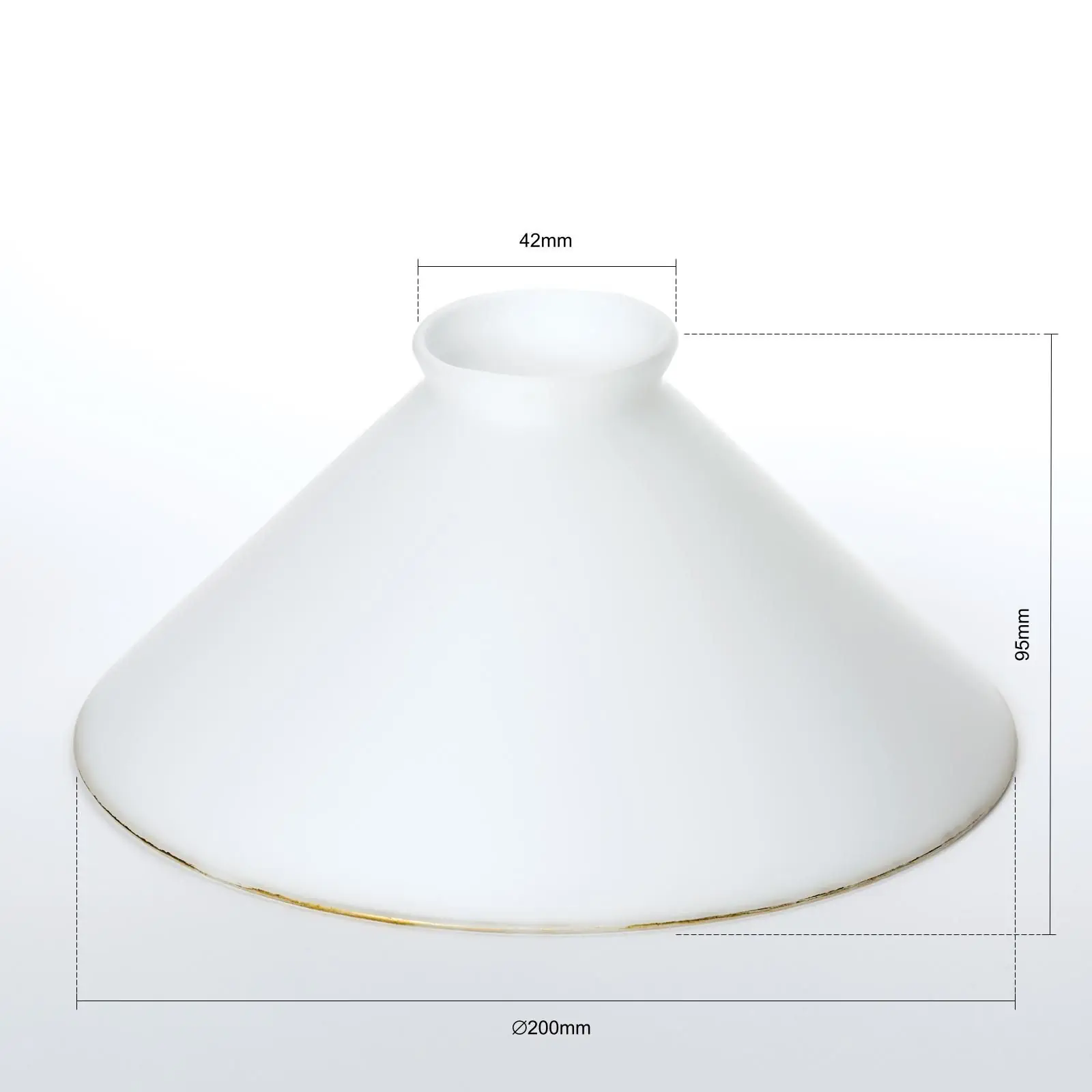 Stakleni abažur LANDHAUS 435, Ø 200 mm, opal mat sa zlatnim prstenom - 2