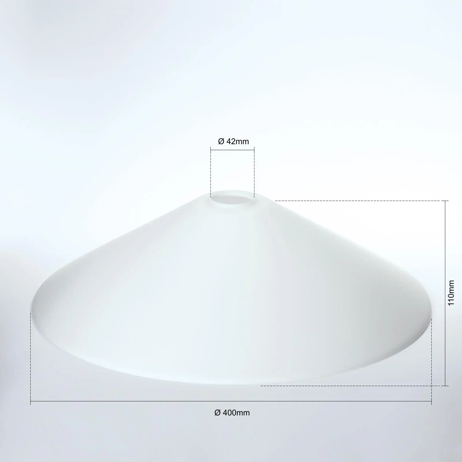 Stakleni abažur ARTDESIGN 447, Ø 400 mm, opal svilenkasto-mat - 2