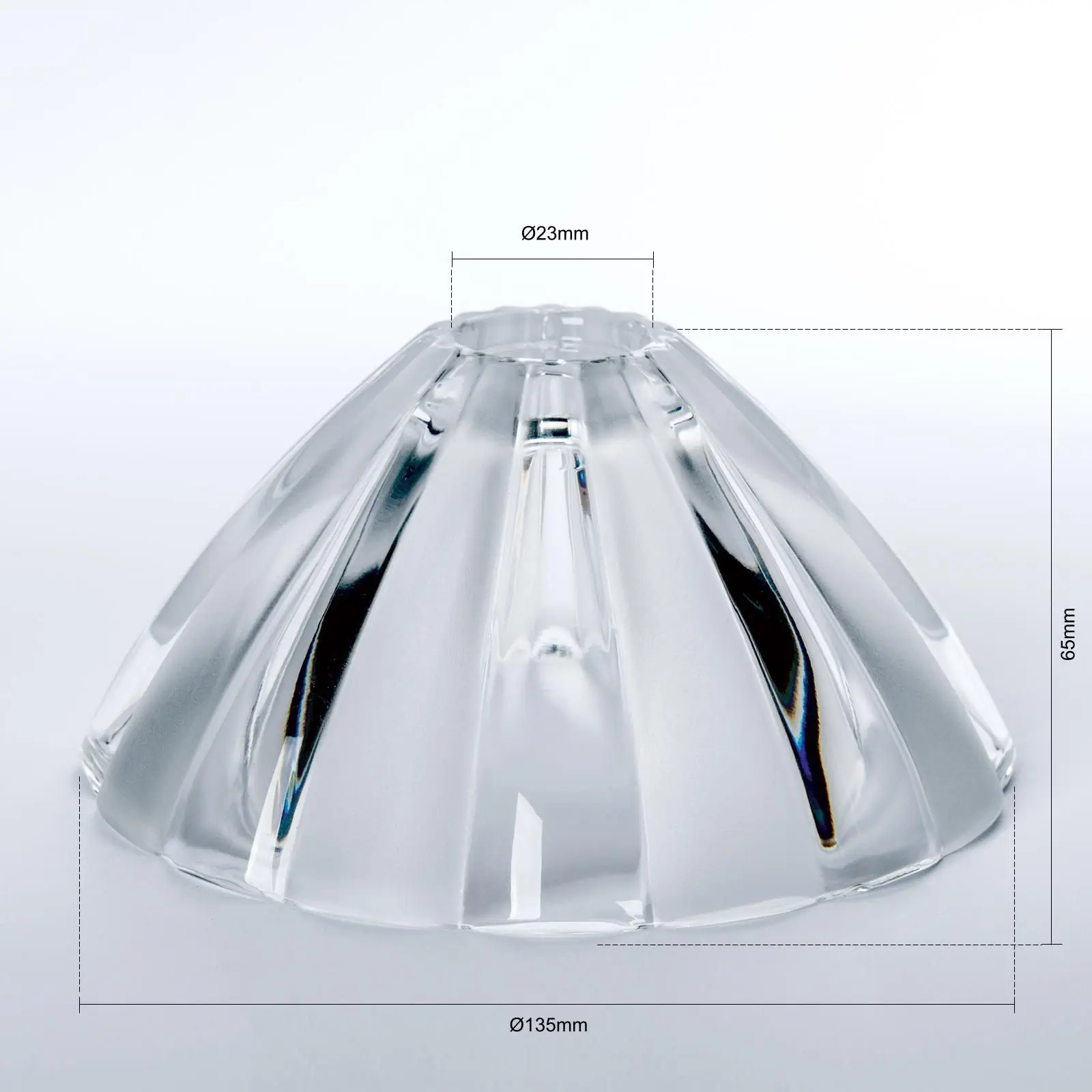 Stakleni abažur 448, Ø 135 mm, transparentni sjaj - 2