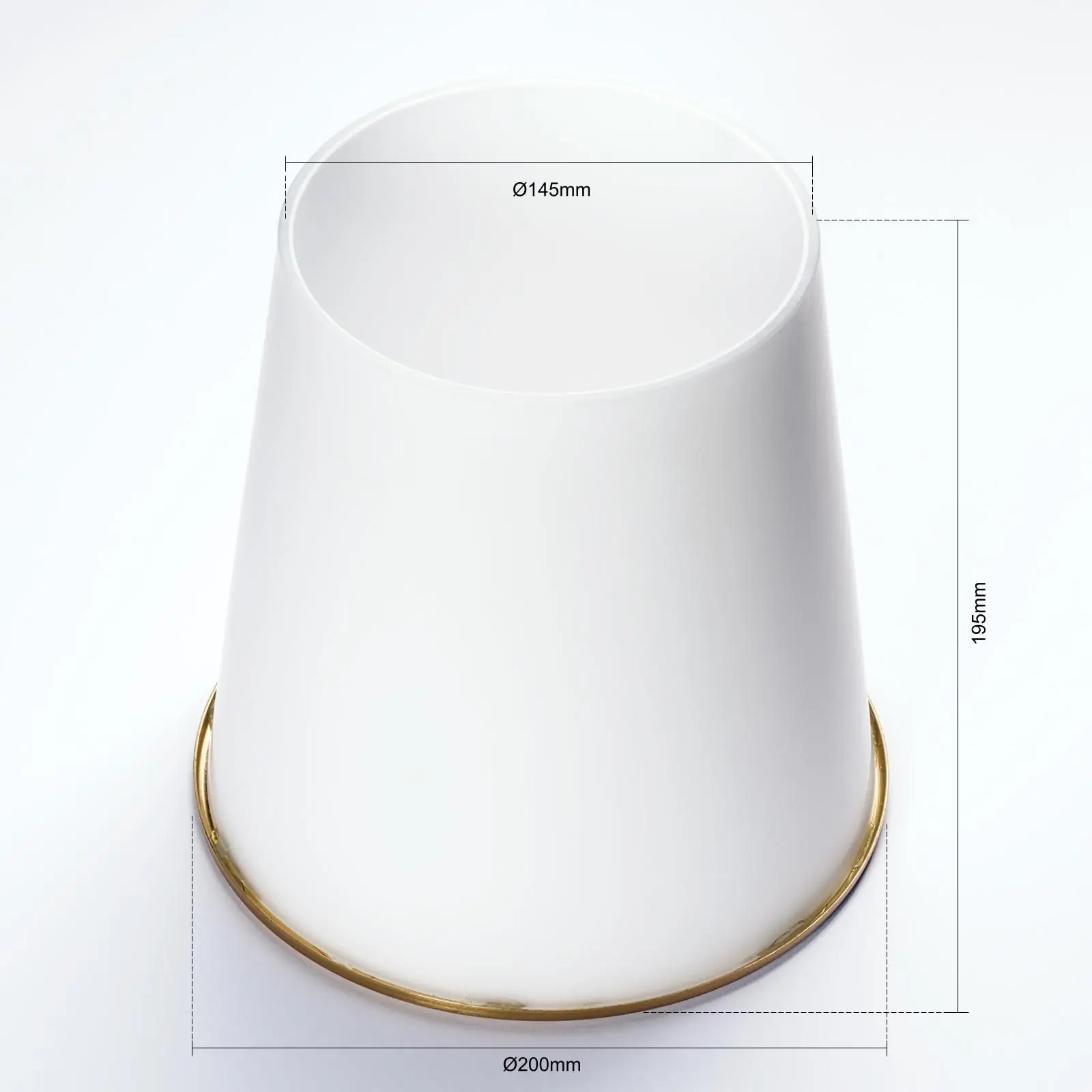 Stakleni abažur KONUS 456, mat opal sa zlatnim prstenom - 2