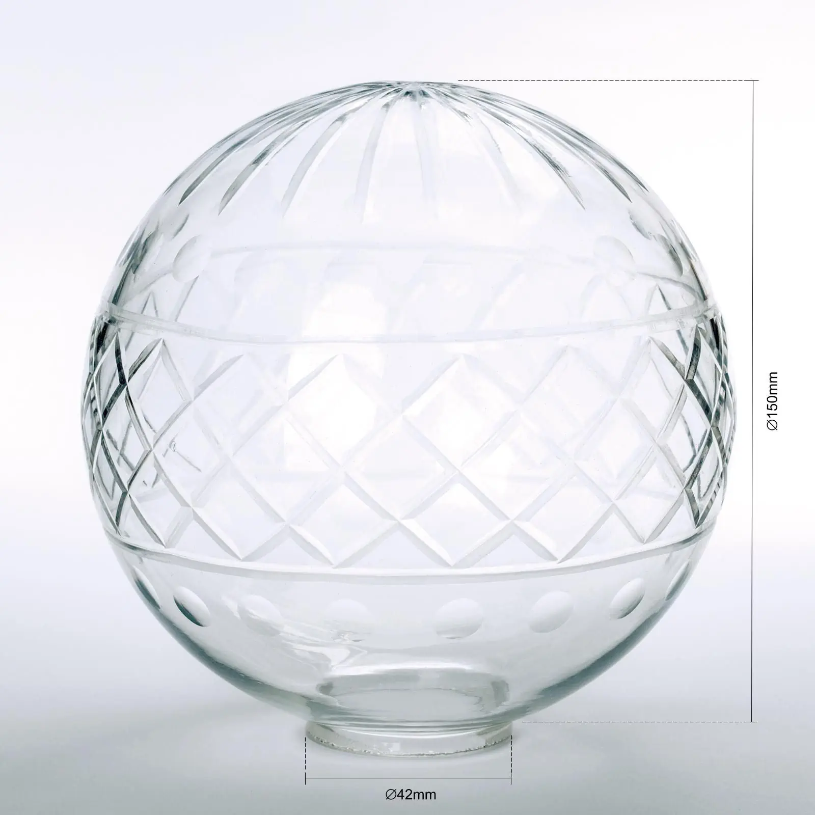 Stakleni abažur ADELE 470, Ø 150 mm, transparentno dekor - 2