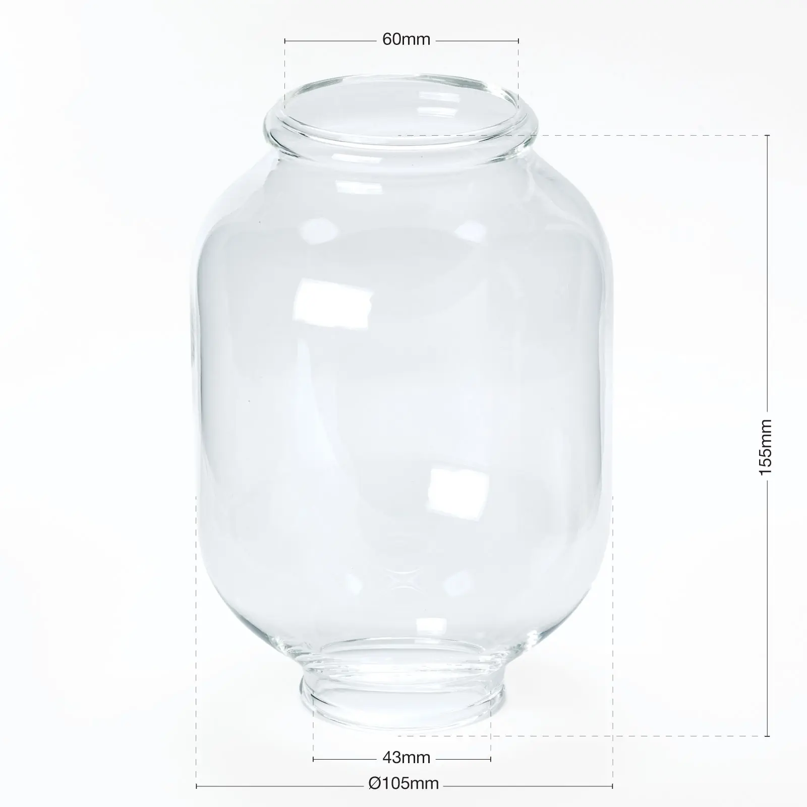 Stakleni abažur 551, Ø 105 mm, transparentan - 2