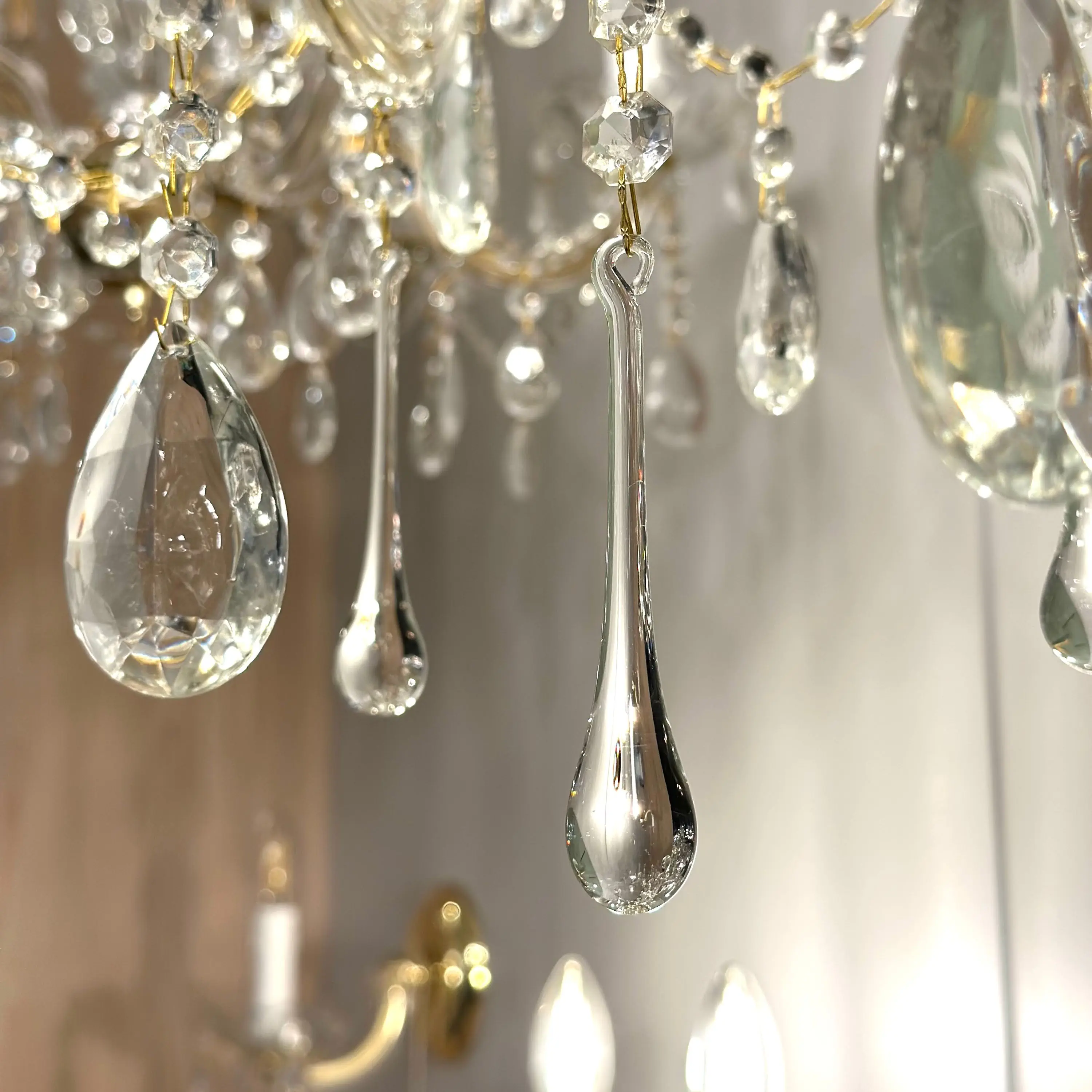 Kristal za luster – kapljice, 100 × 18 mm, transparentni - 4