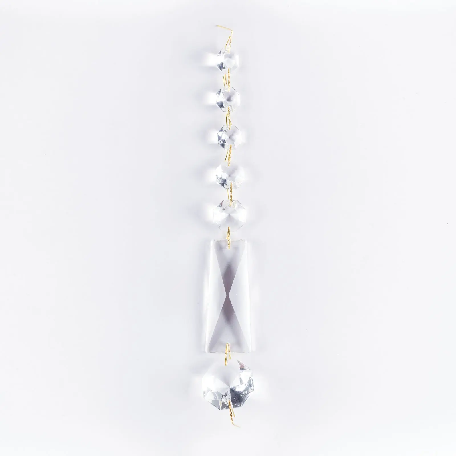 Kristal za luster, lanac u obliku korpice, 7 komada, transparentni - 2