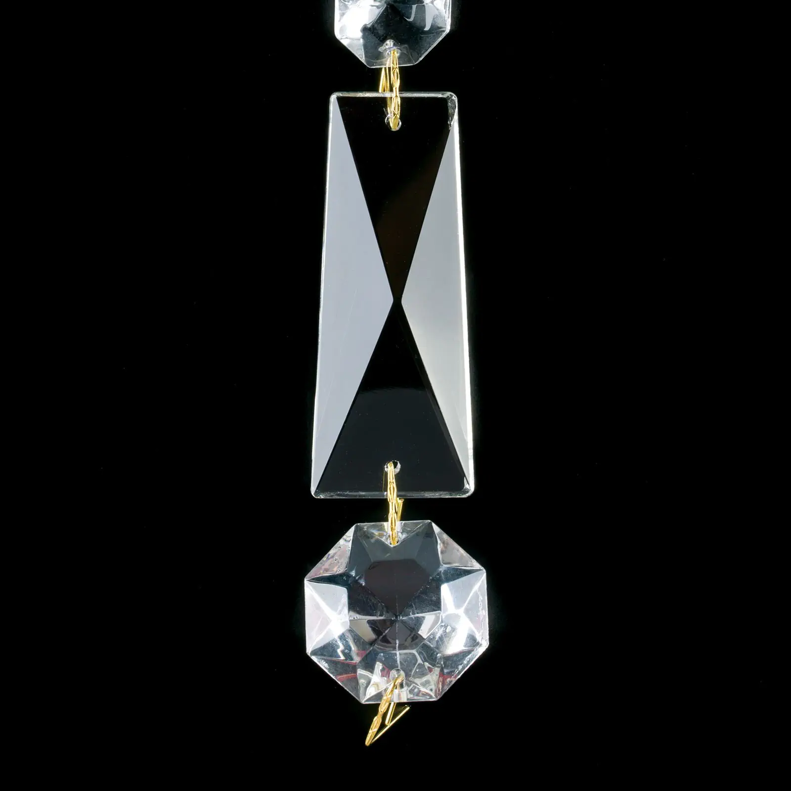 Kristal za luster, lanac u obliku korpice, 7 komada, transparentni - 3