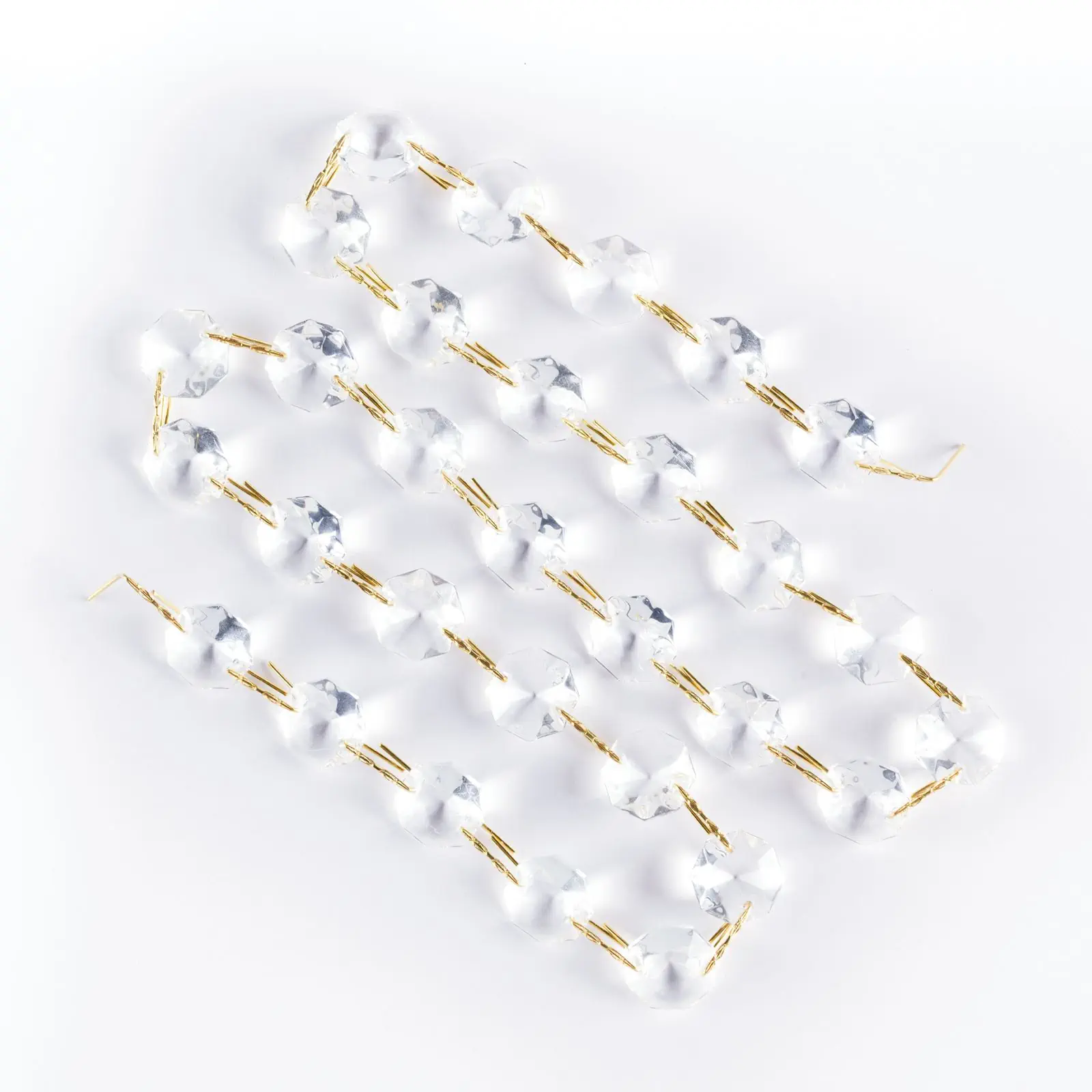 Kristal za luster, lanac u obliku korpice, 30 komada, transparentni - 3