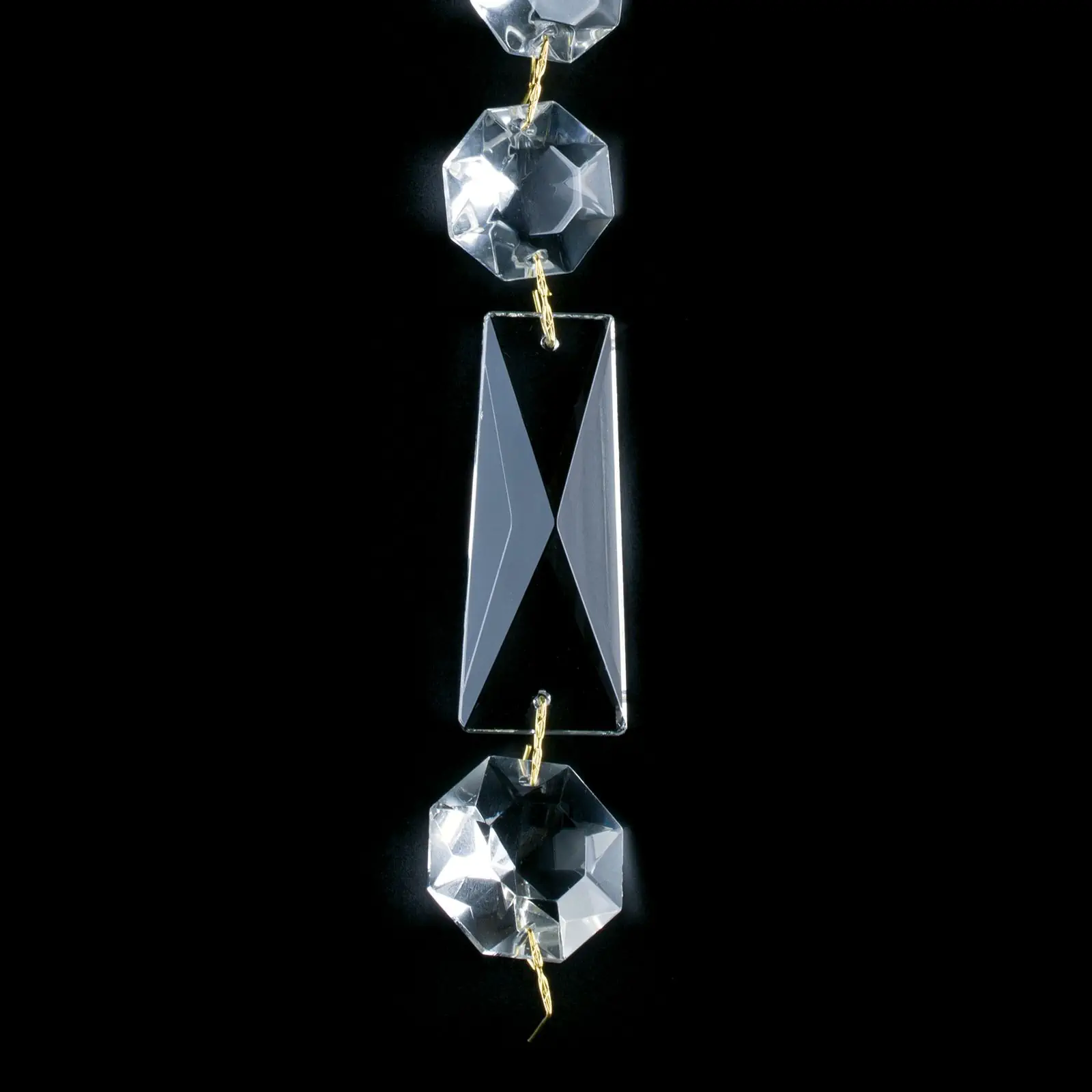 Kristal za luster, lanac u obliku korpice, 12 komada, transparentni - 3