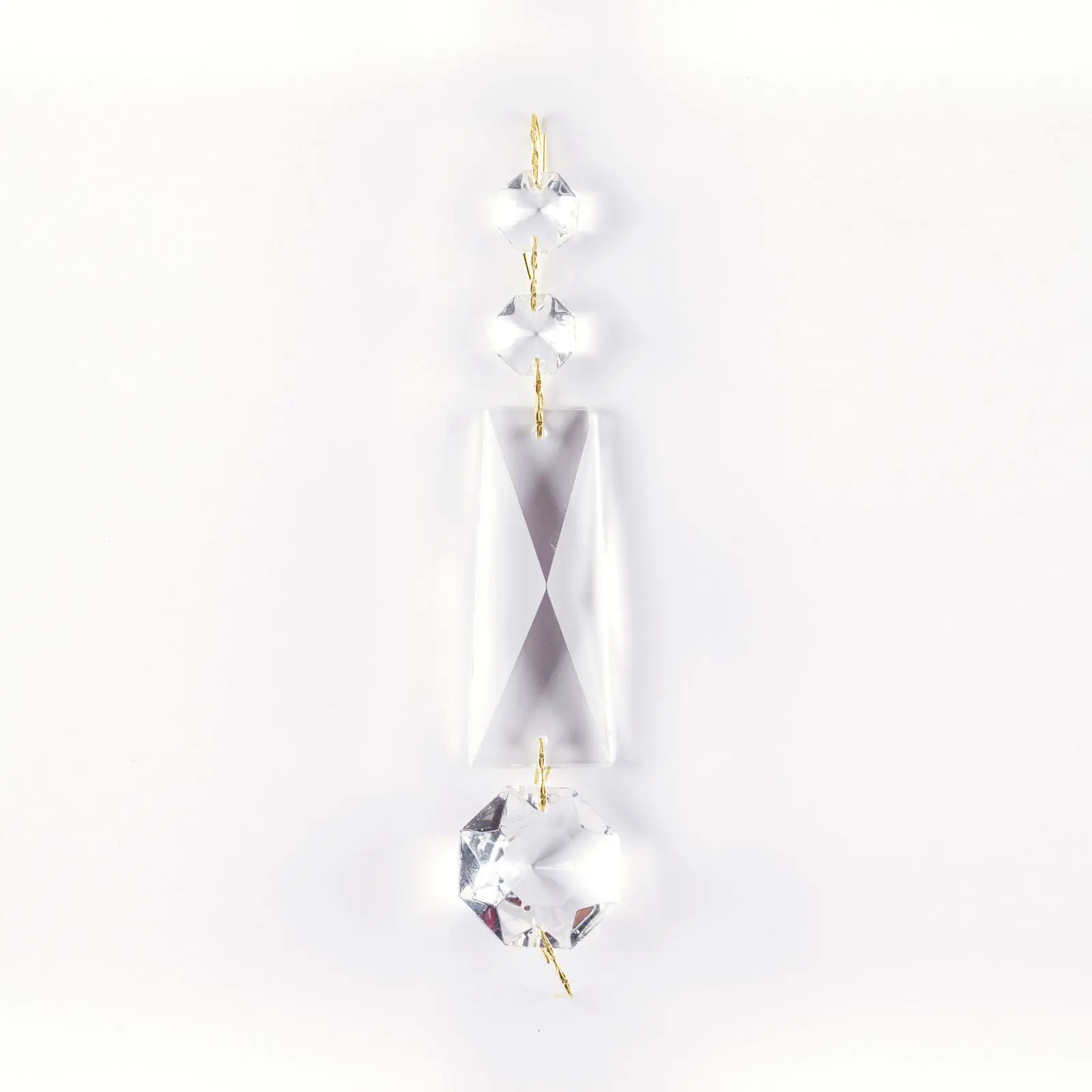 Kristal za luster, lanac u obliku korpice, 4 komada, transparentni - 2