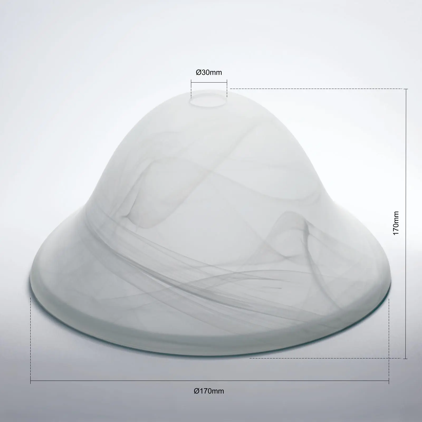 Stakleni abažur 1707, Ø 170 mm, alabaster - 5