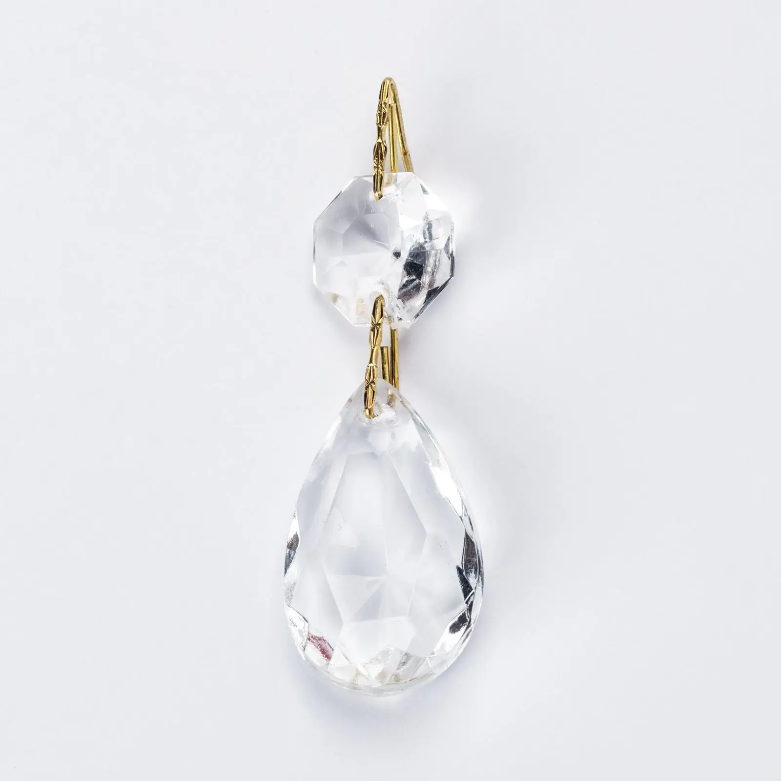 Kristal za luster – bobes sa 1 oktagonom i 1 bademom, transparentni