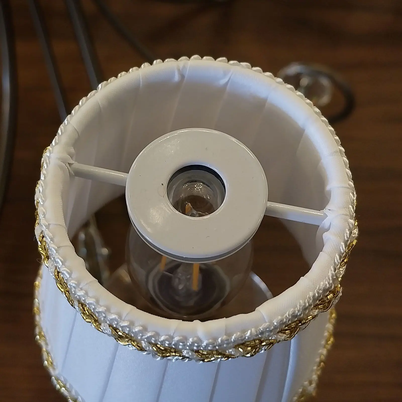 Abažur sa kopčom 301, Ø 100 mm, krem - 3