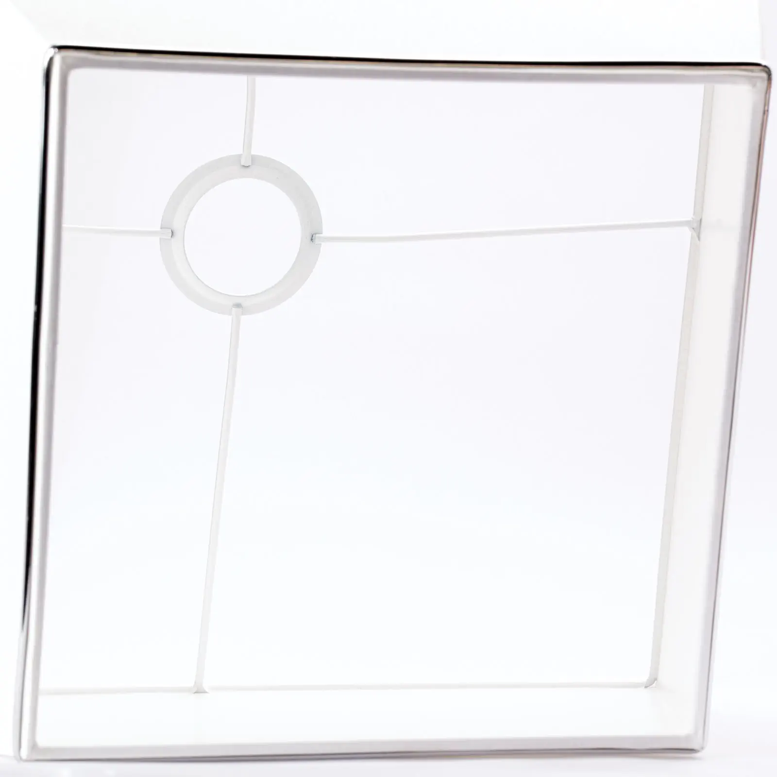 Tekstilni abažur 4-1207, 210x360 mm, beli sa hrom rubom - 3