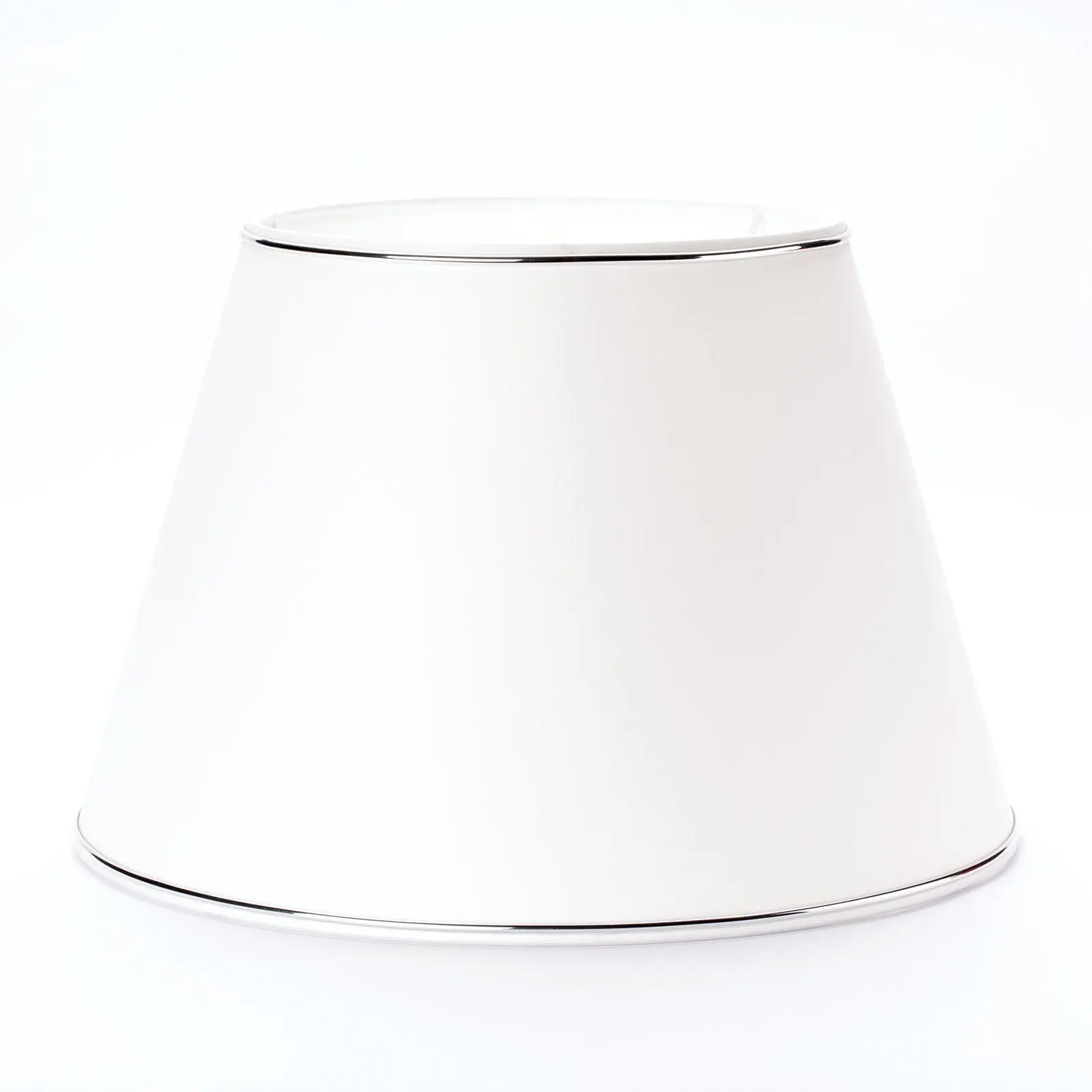 Tekstilni abažur 4-1208, 200x320 mm, beli sa hrom rubom