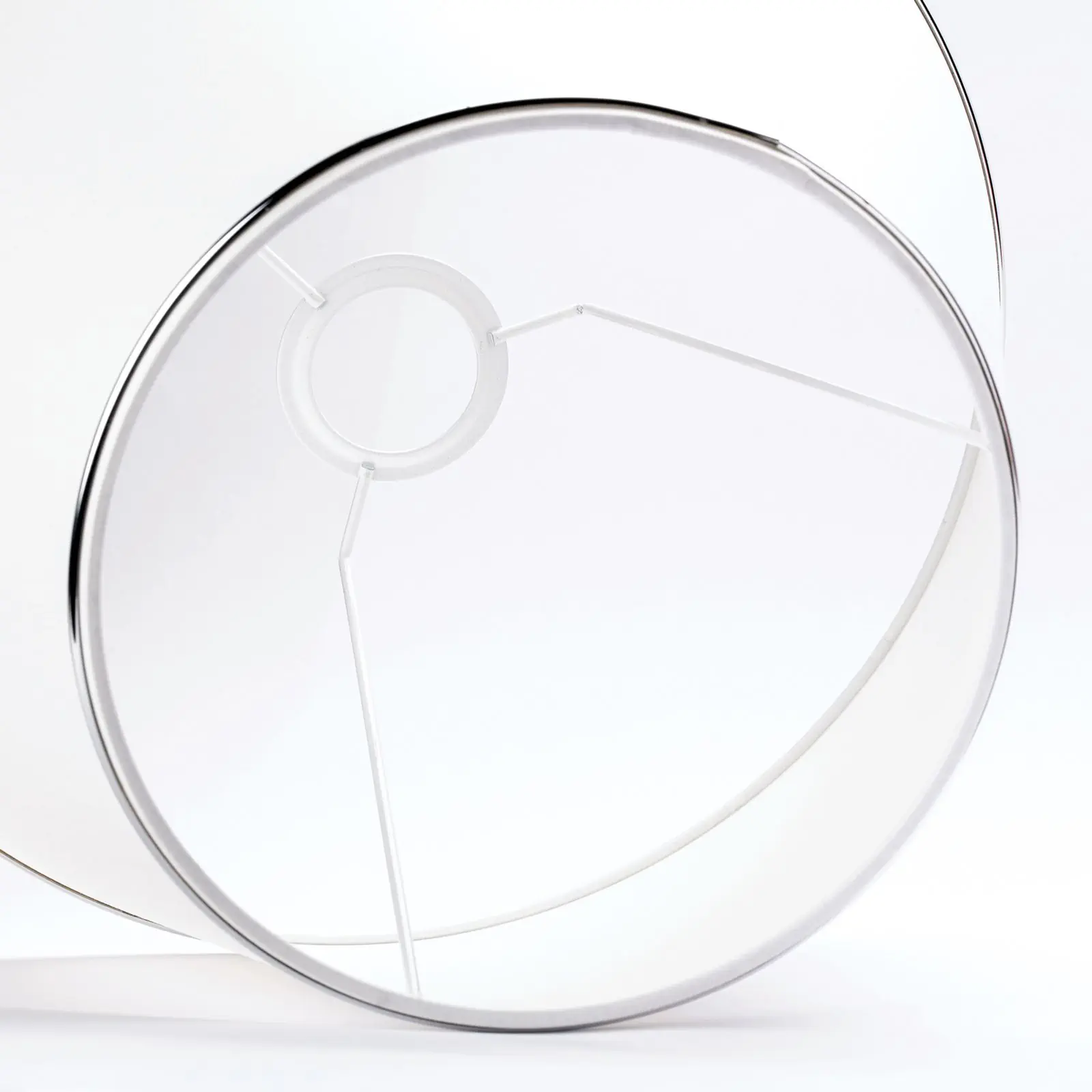 Tekstilni abažur 4-1208, 200x320 mm, beli sa hrom rubom - 3